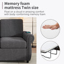 Pull Out Sofa Bed Loveseat Sleeper With Twin Size Memory Mattress With Two USB Ports For Living Room Spaces