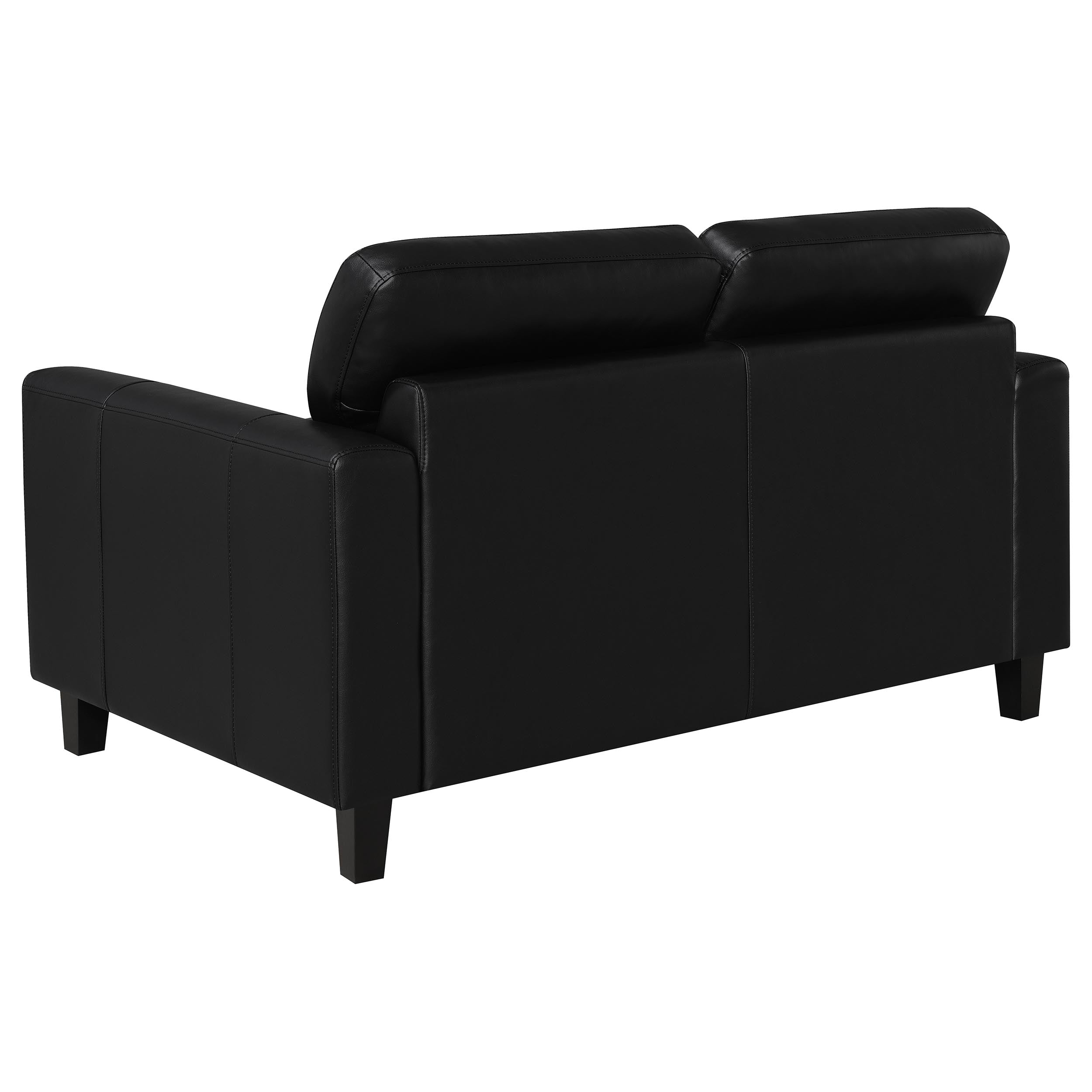 Scotland 2-piece Faux Leather Upholstered Sofa Set Black — view 9