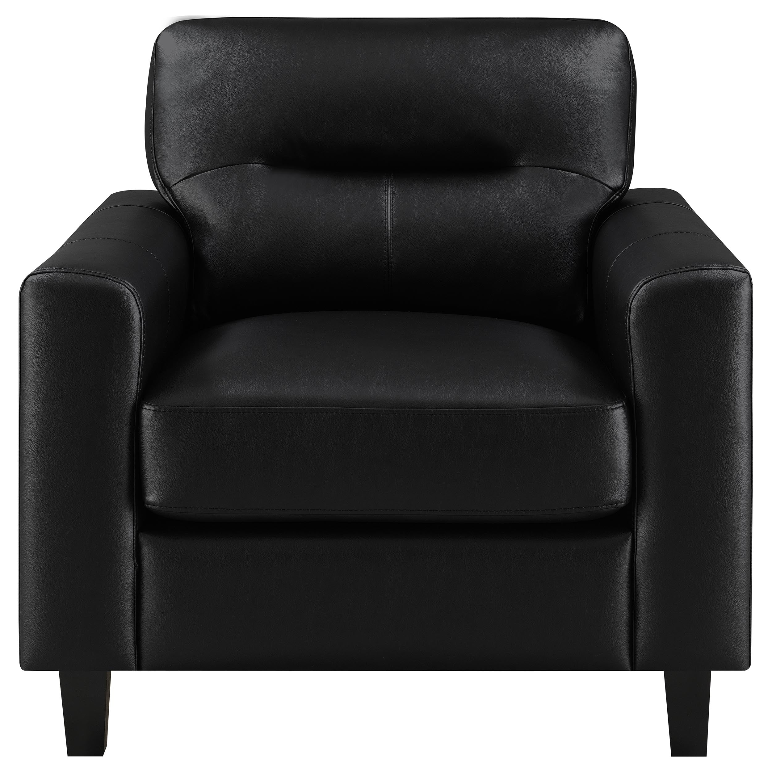 Scotland 3-piece Faux Leather Upholstered Sofa Set Black — view 12