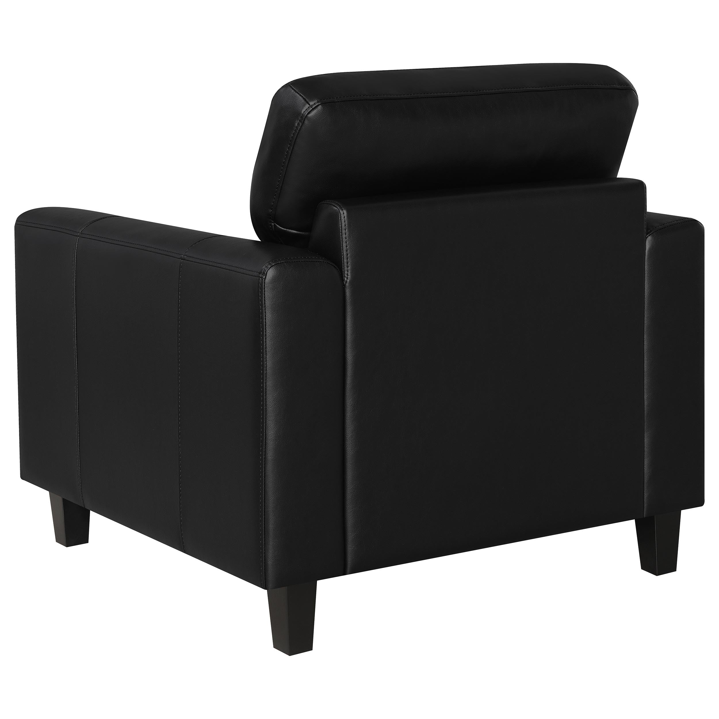 Scotland Faux Leather Upholstered Track Arm Chair Black — view 6