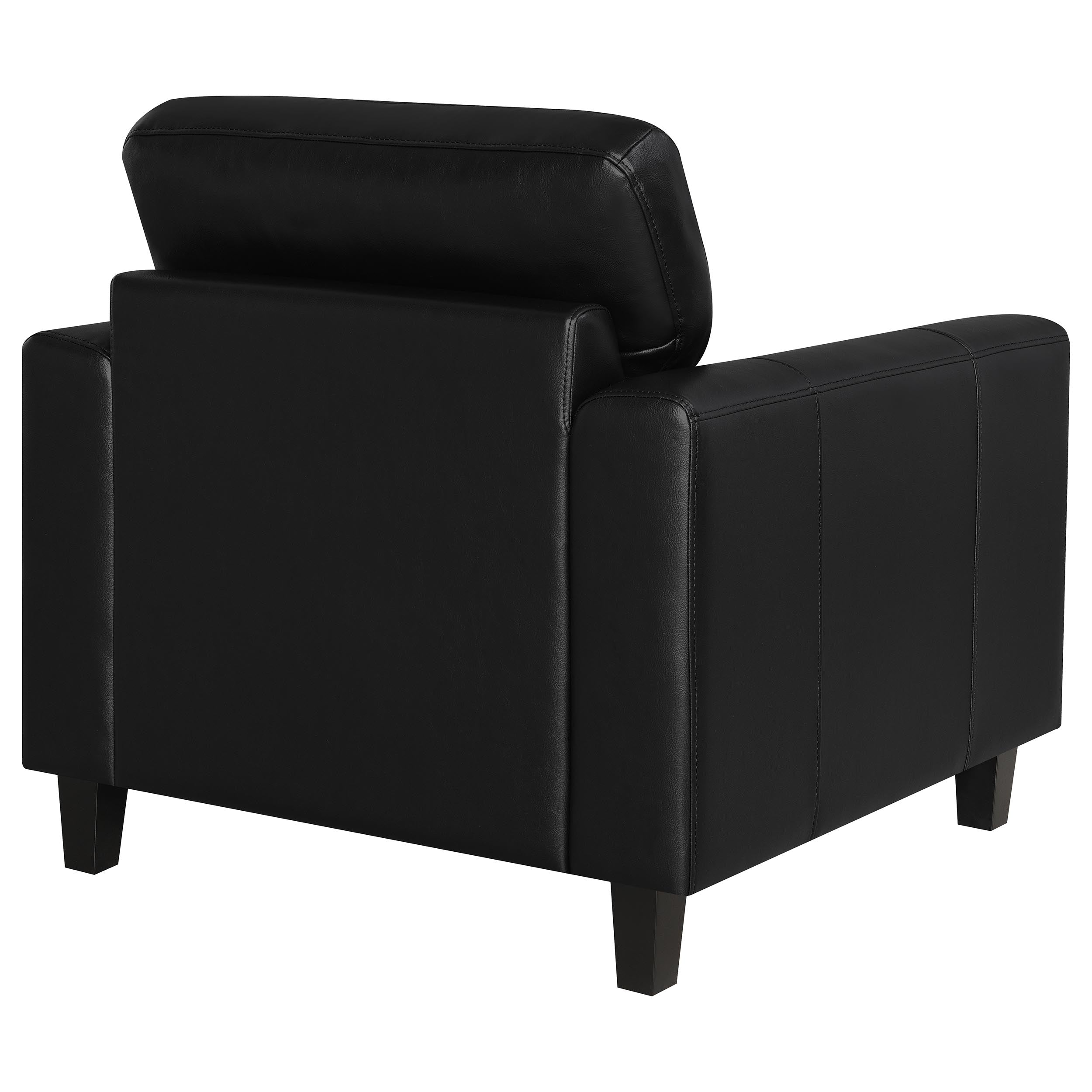 Scotland Faux Leather Upholstered Track Arm Chair Black — view 7