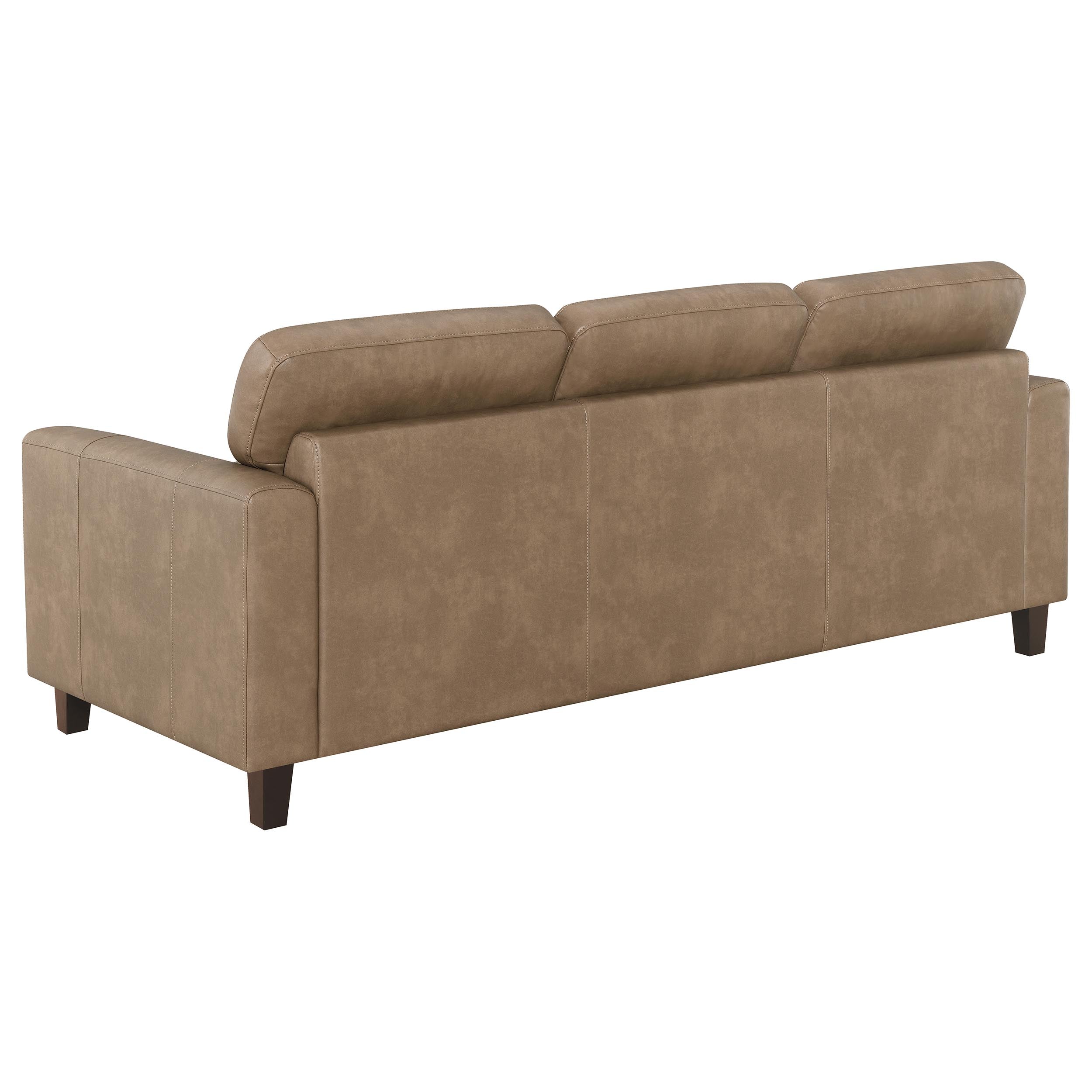 Scotland 2-piece Faux Leather Upholstered Sofa Set Brown — view 5
