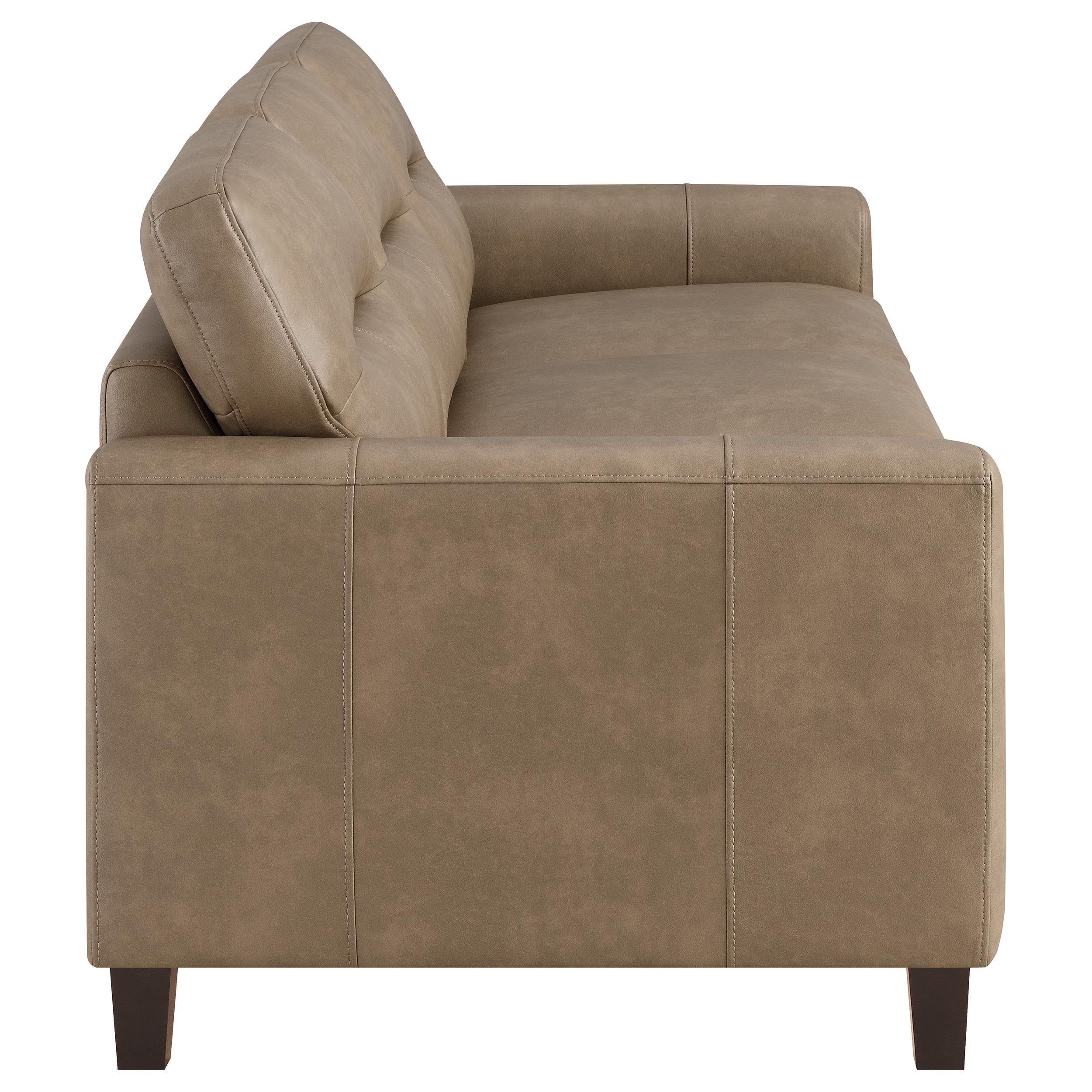 Scotland 3-piece Faux Leather Upholstered Sofa Set Brown — view 6