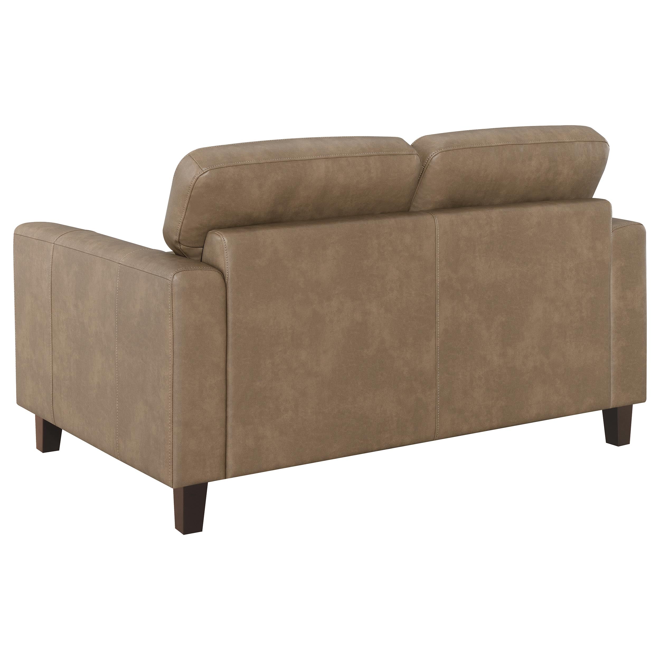 Scotland 3-piece Faux Leather Upholstered Sofa Set Brown — view 9