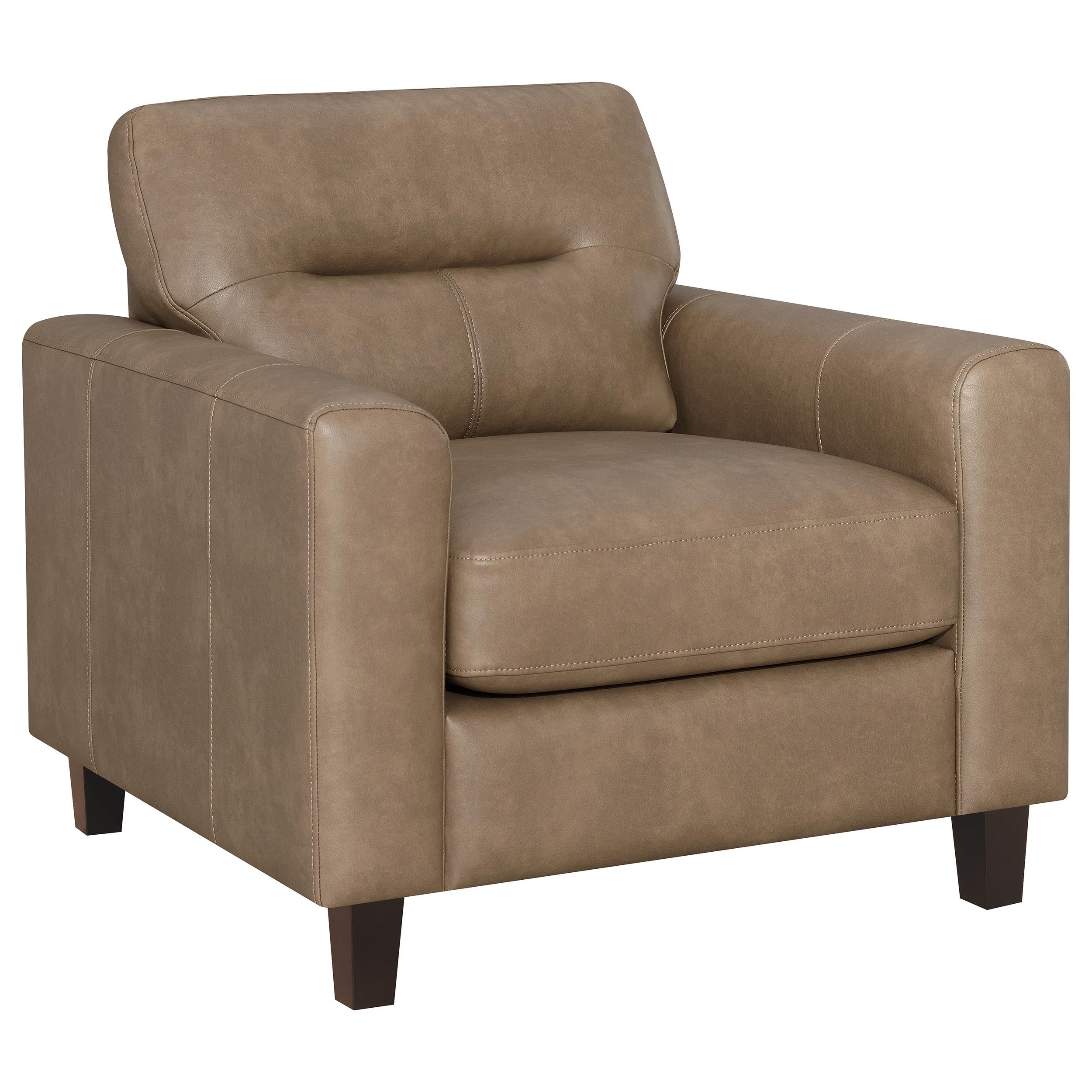 Scotland 3-piece Faux Leather Upholstered Sofa Set Brown — view 11