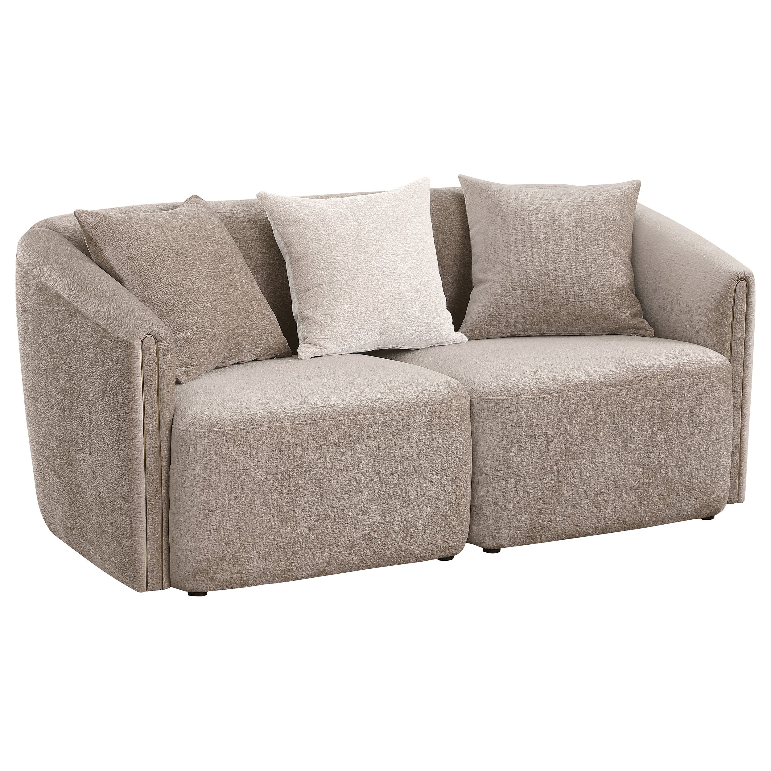 Townsend Chenille Upholstered Rolled Arm Loveseat Latte — view 1