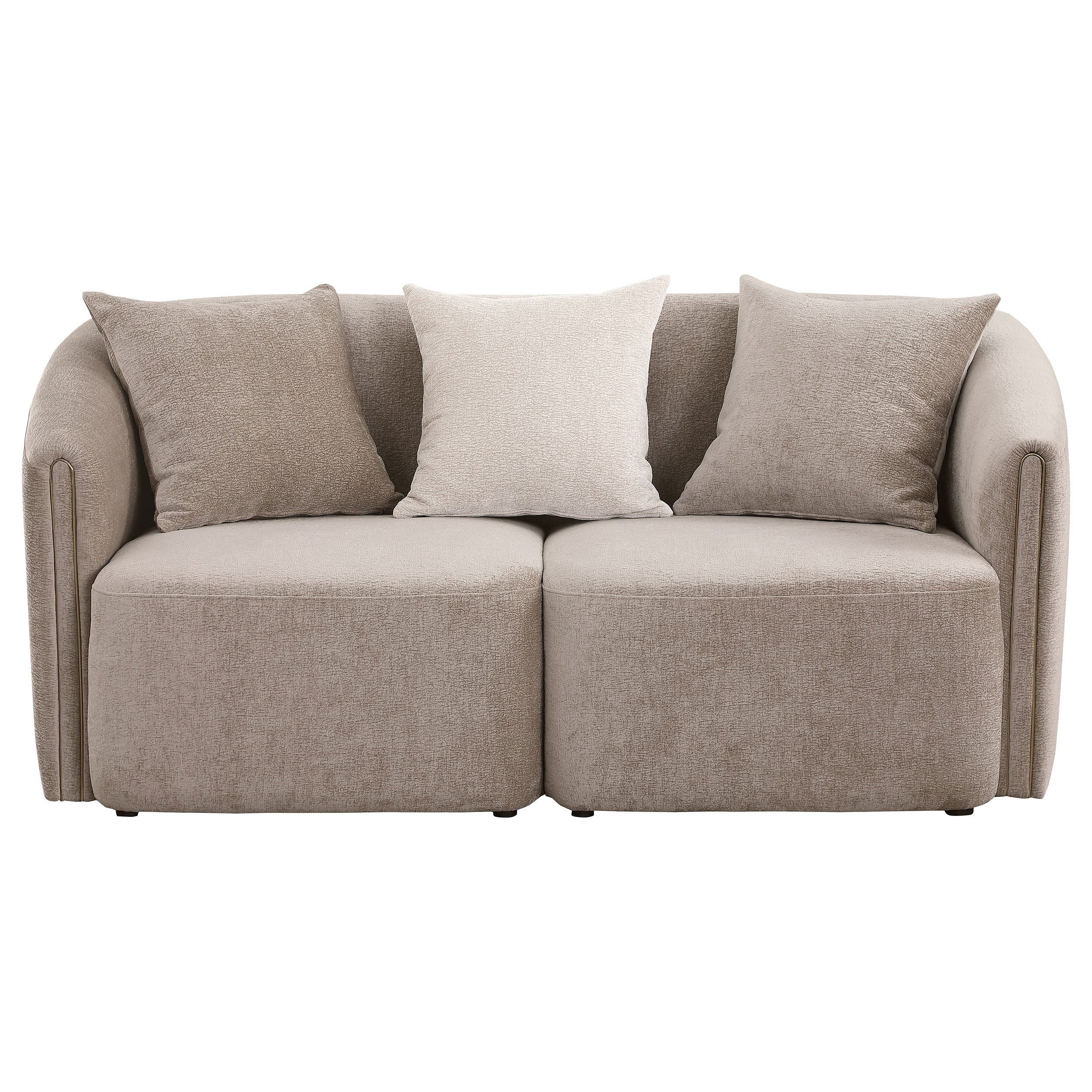 Townsend Chenille Upholstered Rolled Arm Loveseat Latte — view 3