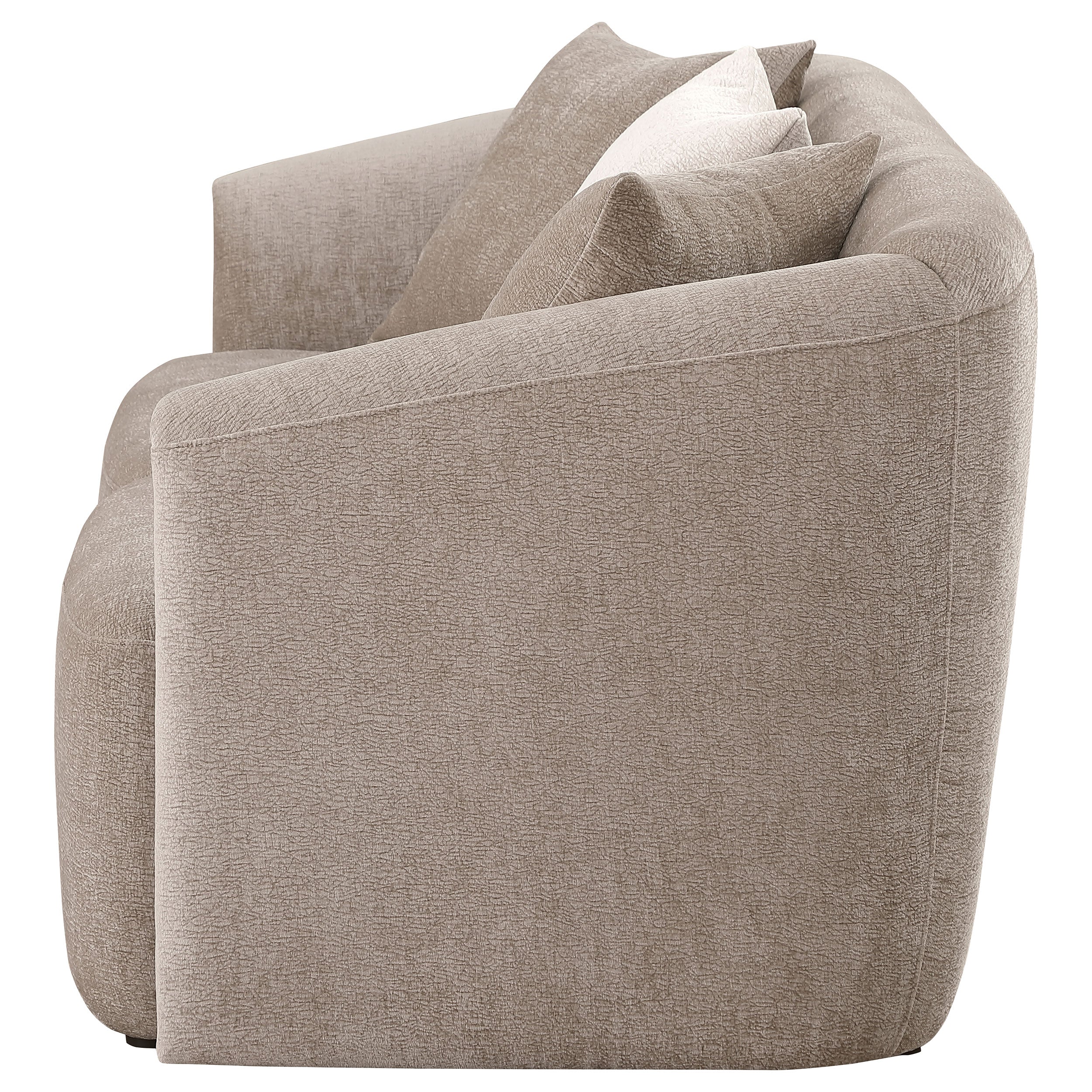 Townsend Chenille Upholstered Rolled Arm Loveseat Latte — view 5