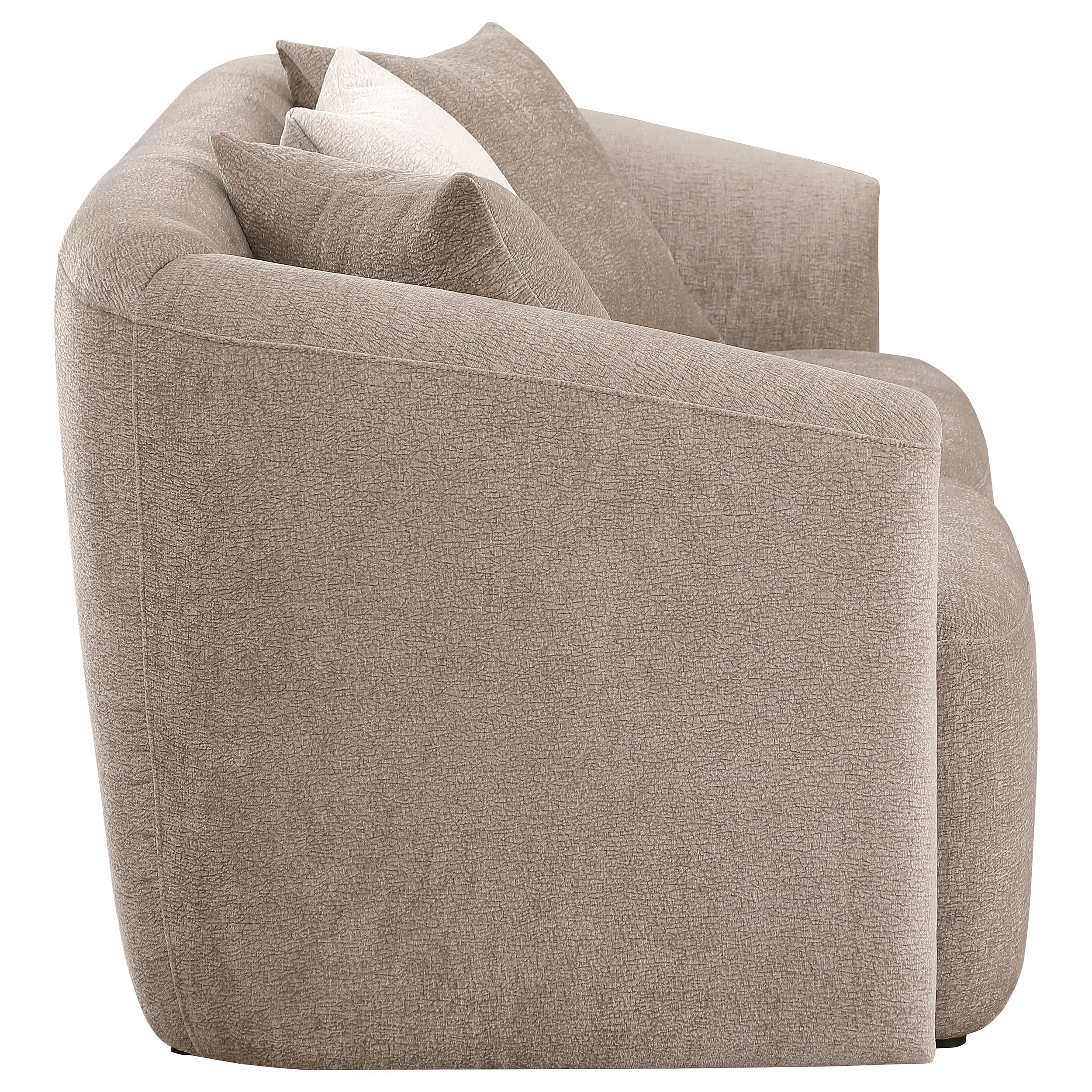 Townsend Chenille Upholstered Rolled Arm Loveseat Latte — view 8