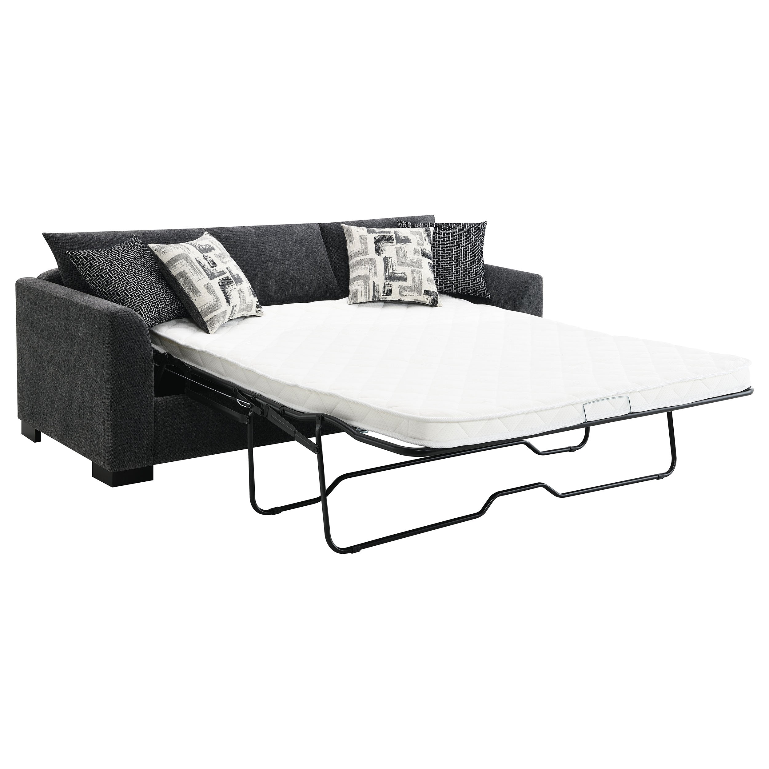 Storey Upholstered Sleeper Sectional Chaise Sofa Dark Grey — view 6