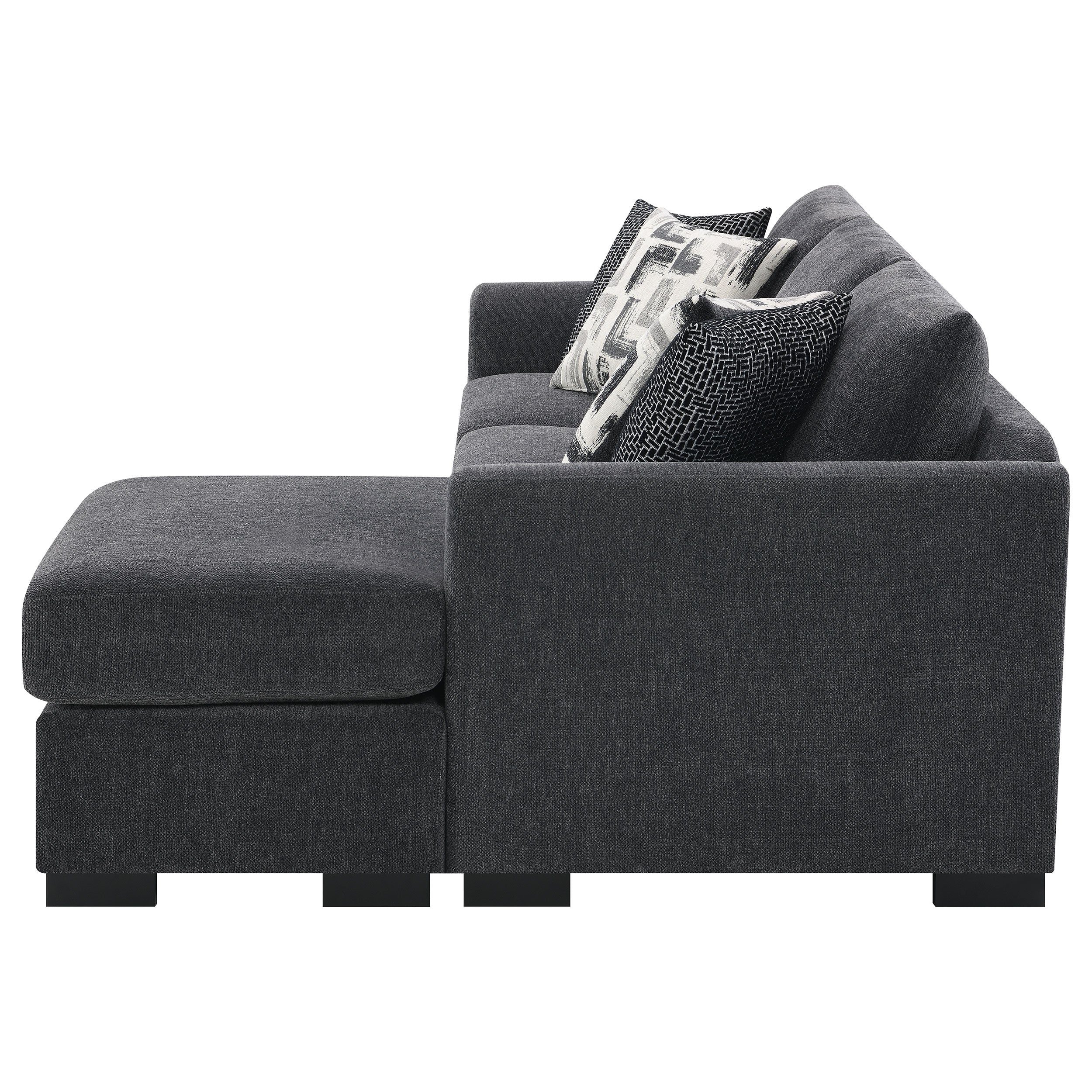 Storey Upholstered Sleeper Sectional Chaise Sofa Dark Grey — view 12