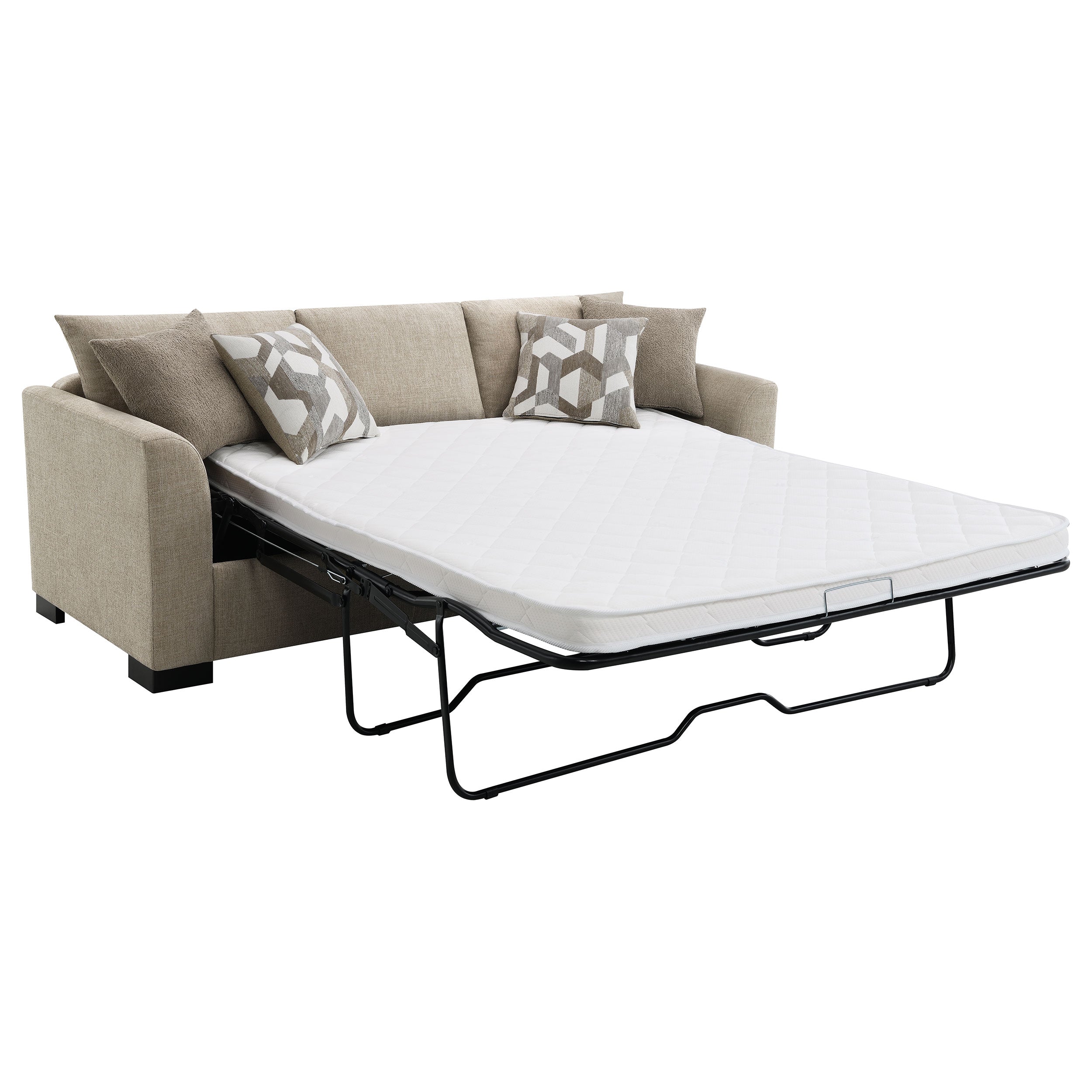 Storey Upholstered Sleeper Sectional Chaise Sofa Camel — view 6