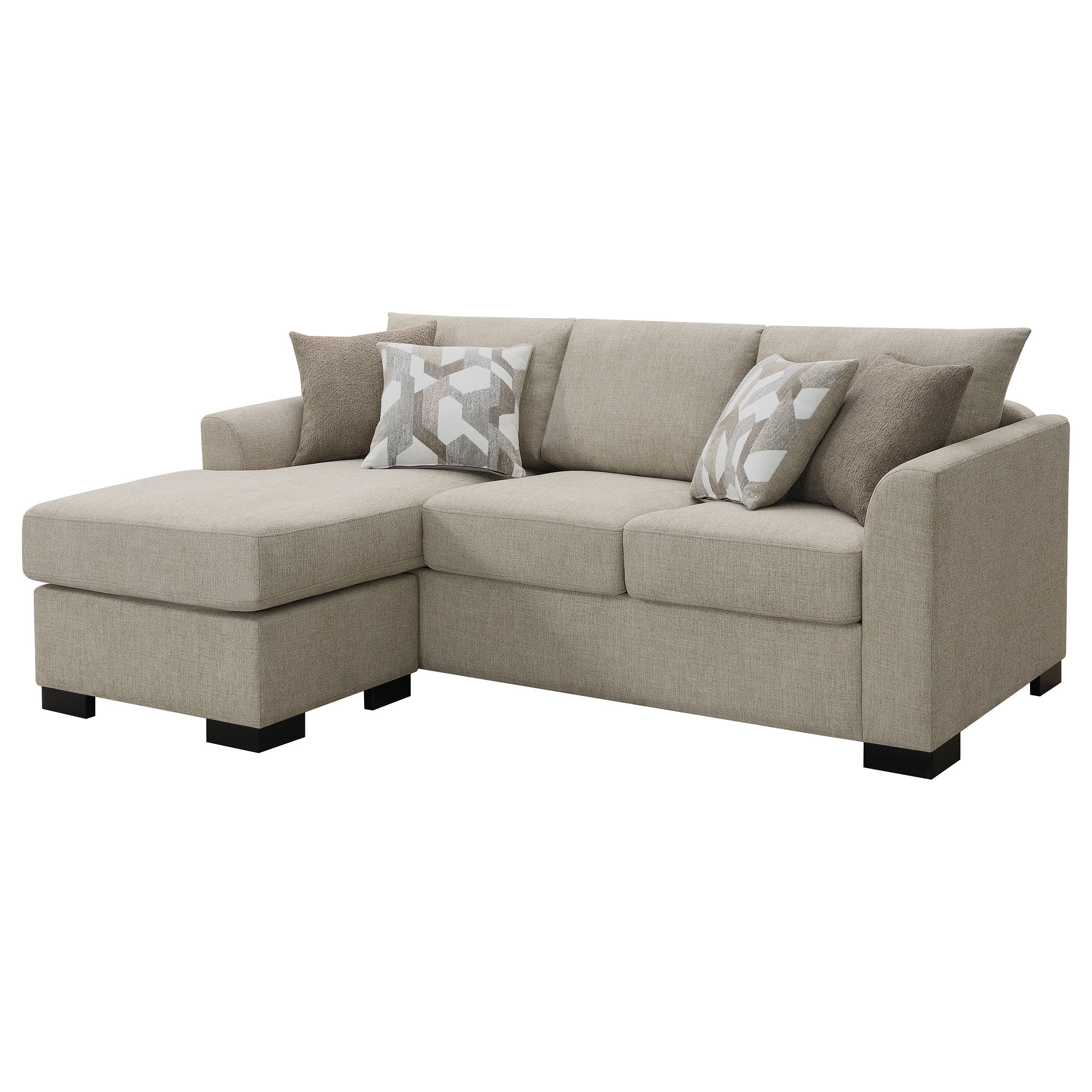 Storey Upholstered Sleeper Sectional Chaise Sofa Camel — view 7
