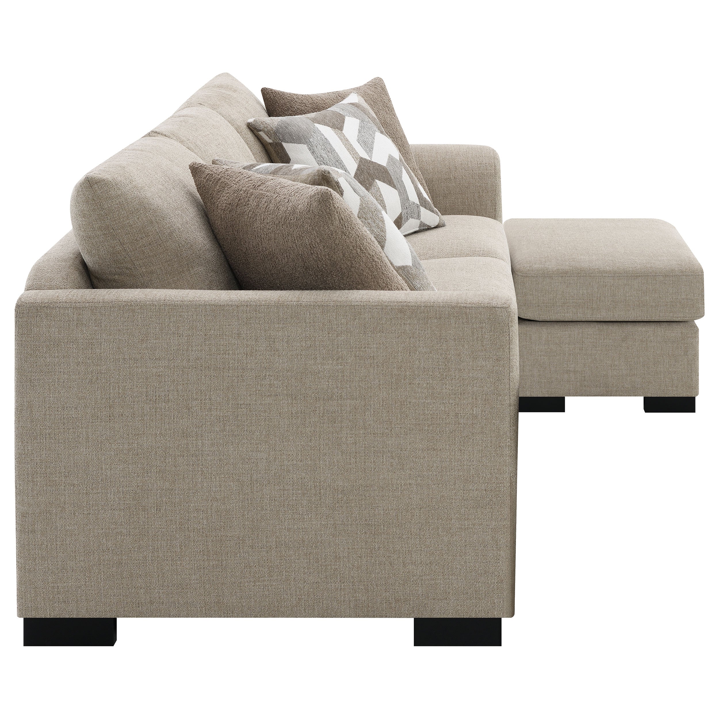 Storey Upholstered Sleeper Sectional Chaise Sofa Camel — view 15