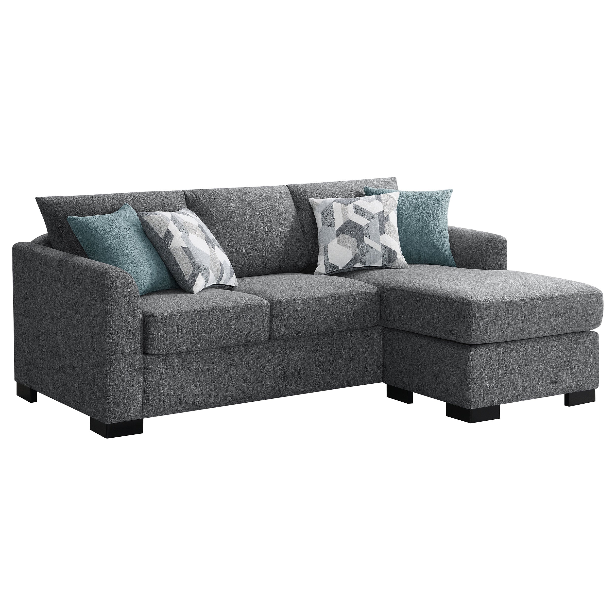 Storey Upholstered Sleeper Sectional Chaise Sofa Grey — view 1