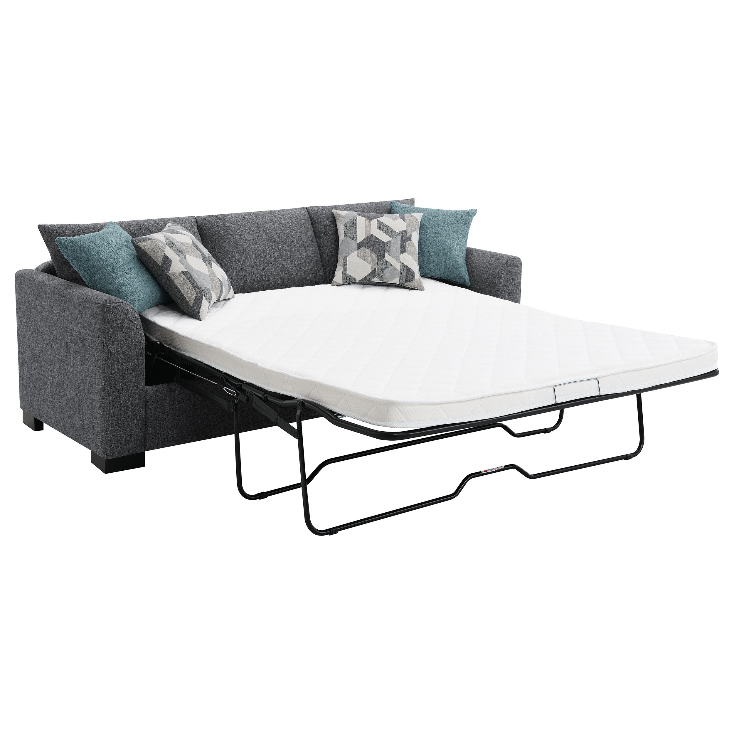 Storey Upholstered Sleeper Sectional Chaise Sofa Grey — view 6