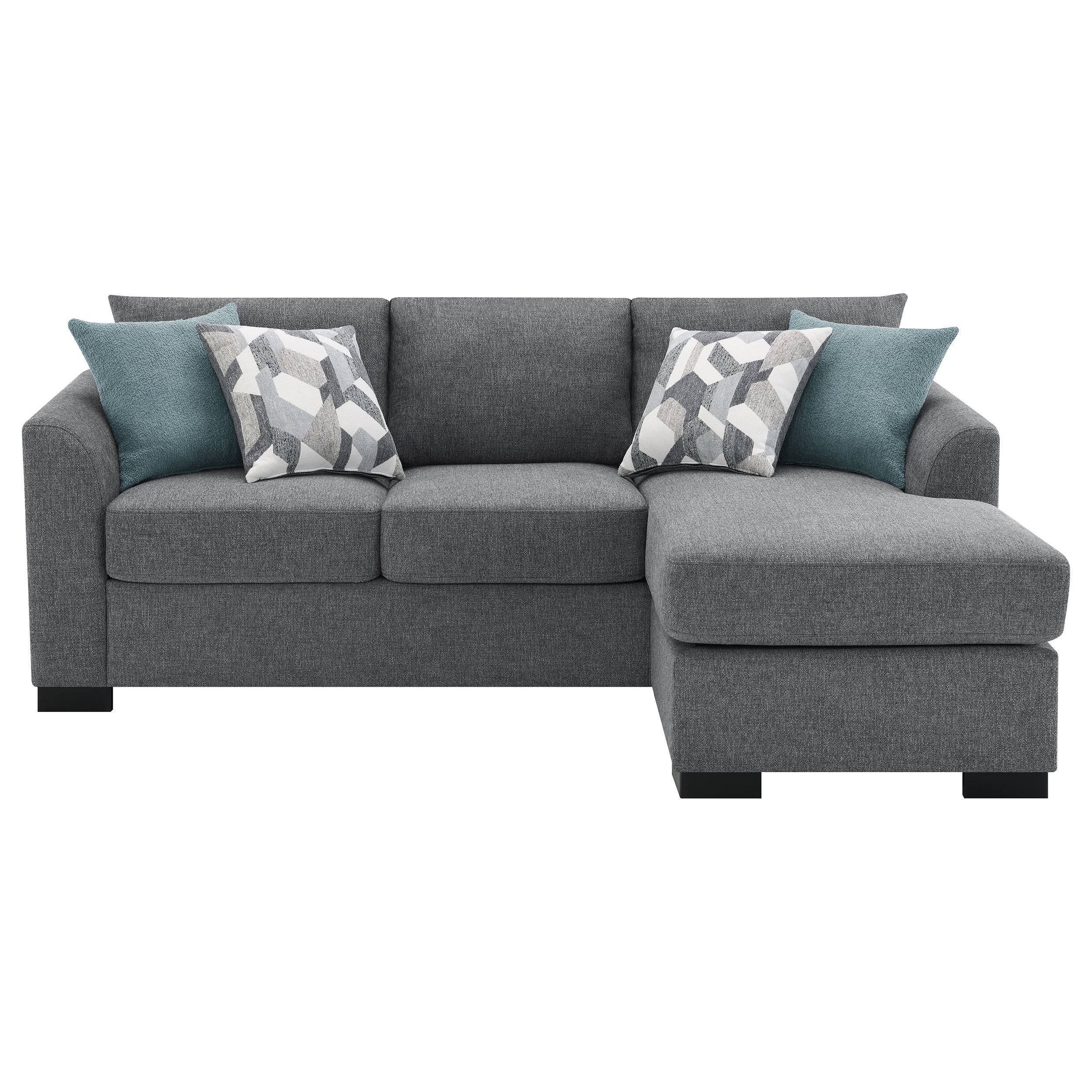Storey Upholstered Sleeper Sectional Chaise Sofa Grey — view 10