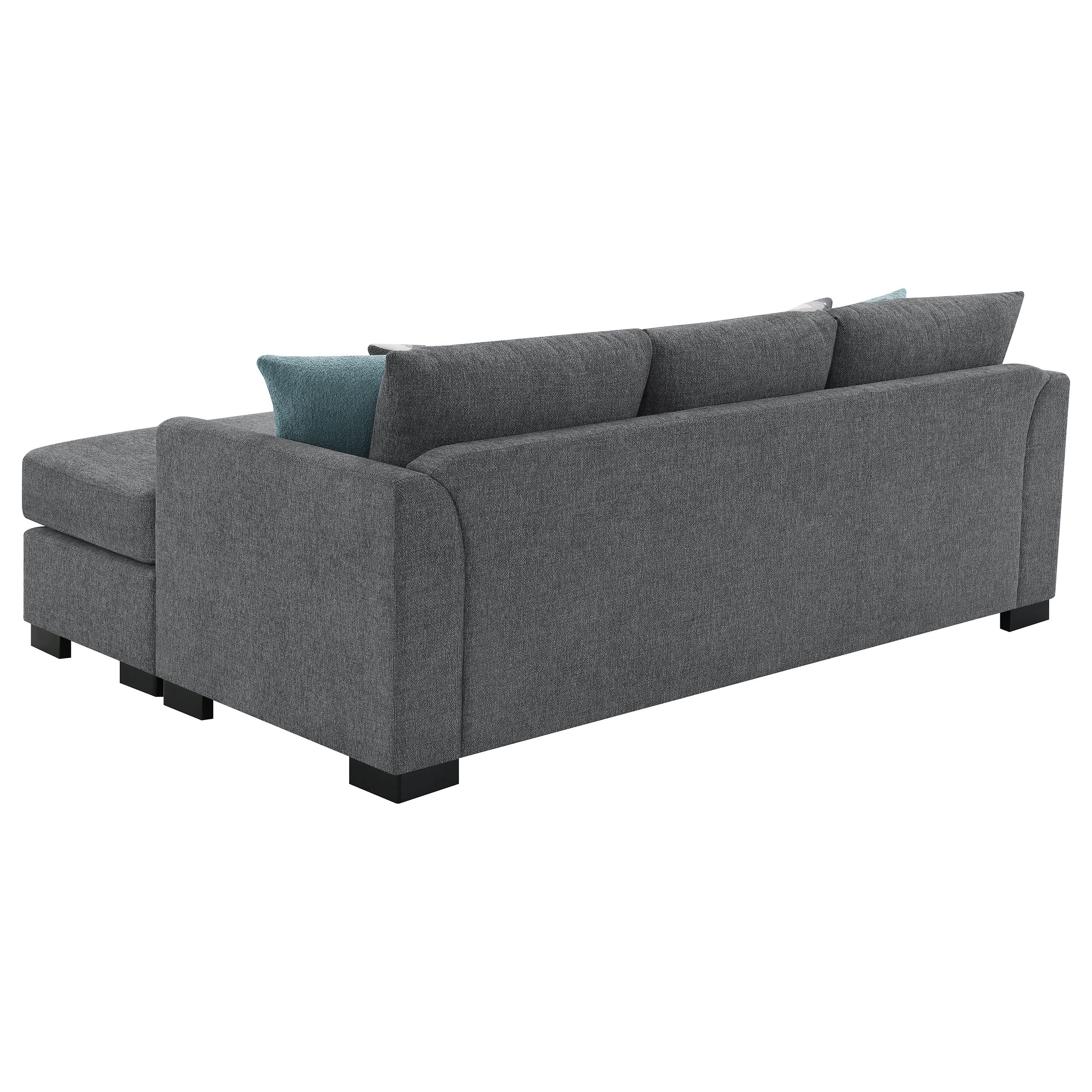 Storey Upholstered Sleeper Sectional Chaise Sofa Grey — view 13