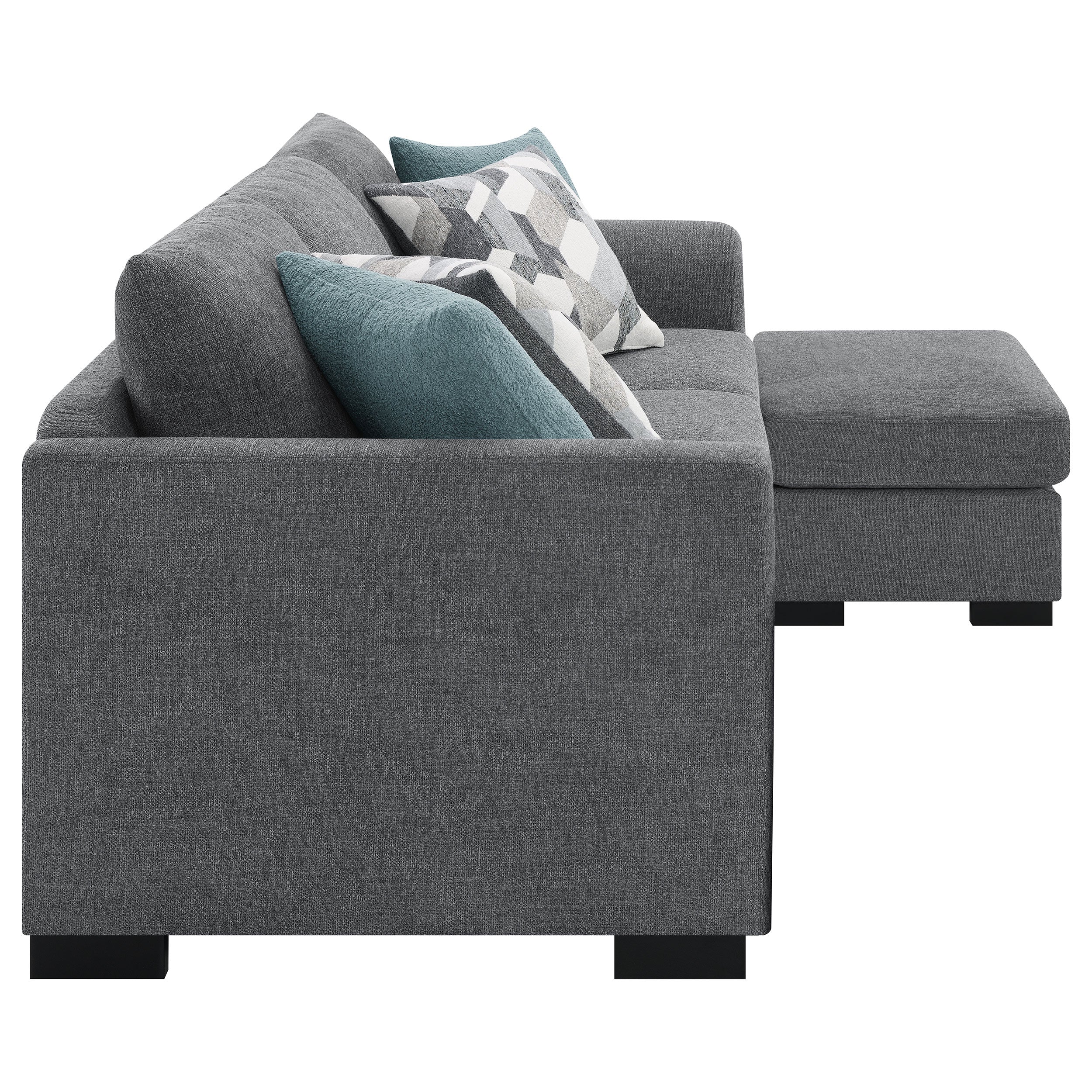 Storey Upholstered Sleeper Sectional Chaise Sofa Grey — view 15