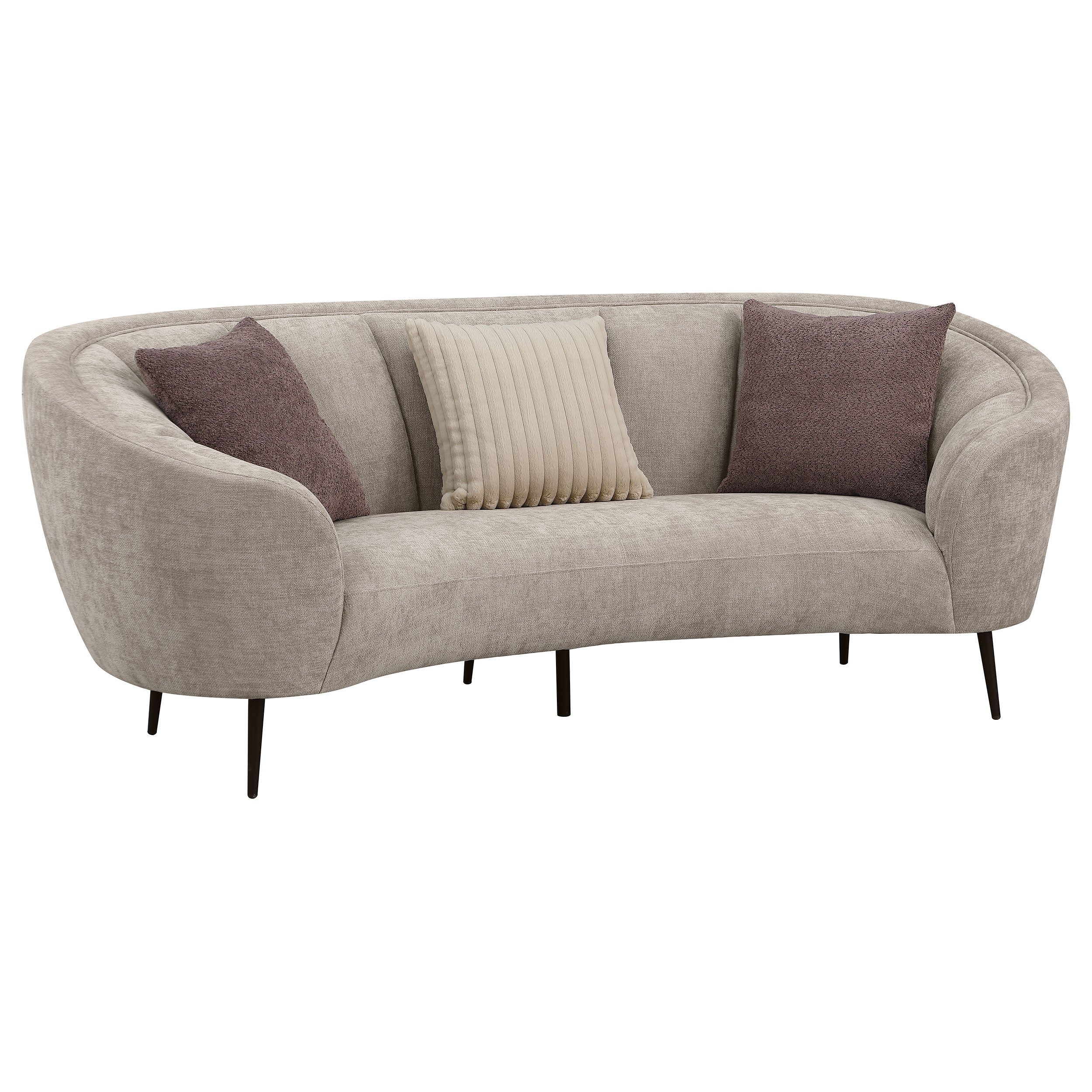 Ellorie 2-piece Upholstered Curved Sofa Set Beige — view 3