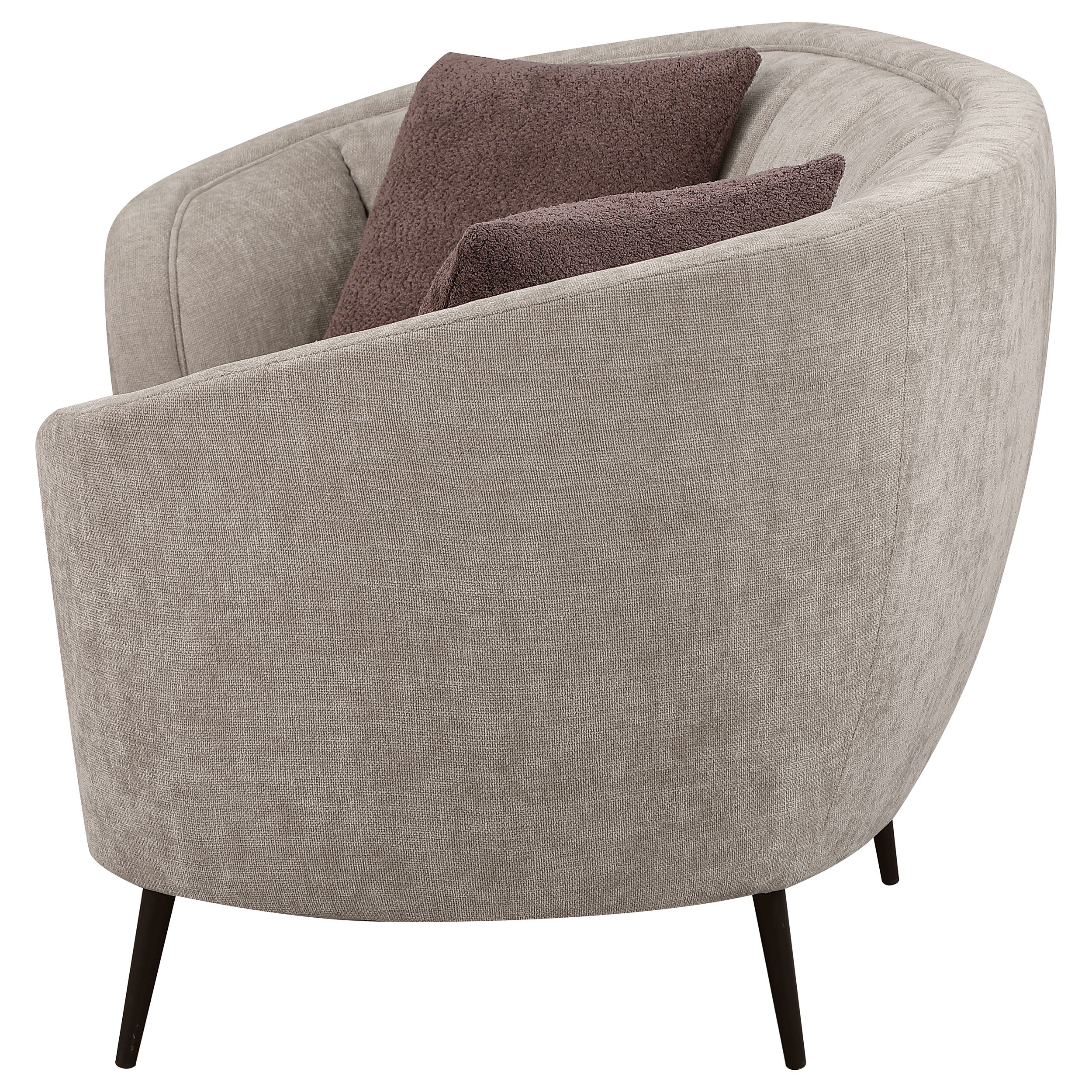 Ellorie Upholstered Channel Back Curved Loveseat Beige — view 5