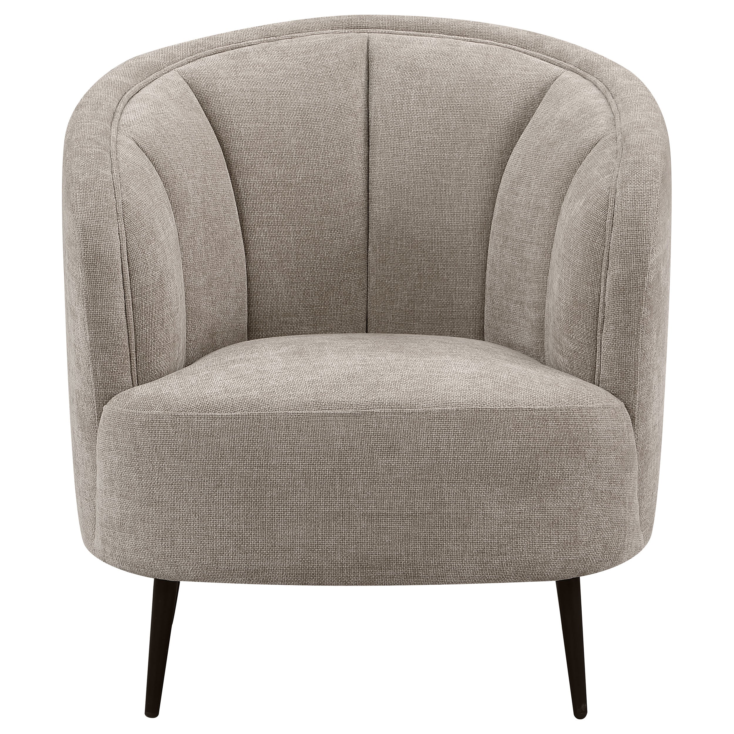 Ellorie Upholstered Channel Back Curved Chair Beige — view 3