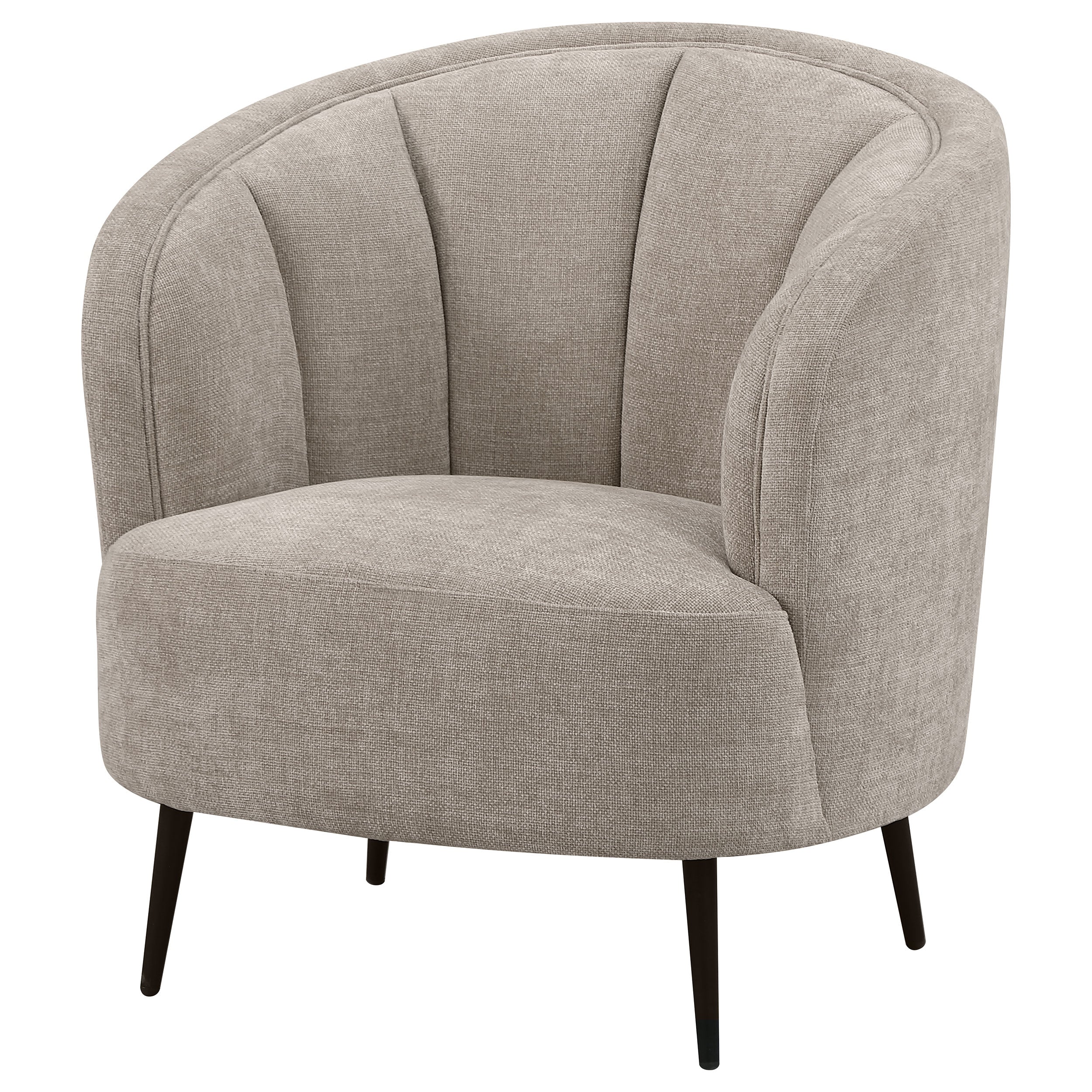 Ellorie Upholstered Channel Back Curved Chair Beige — view 4