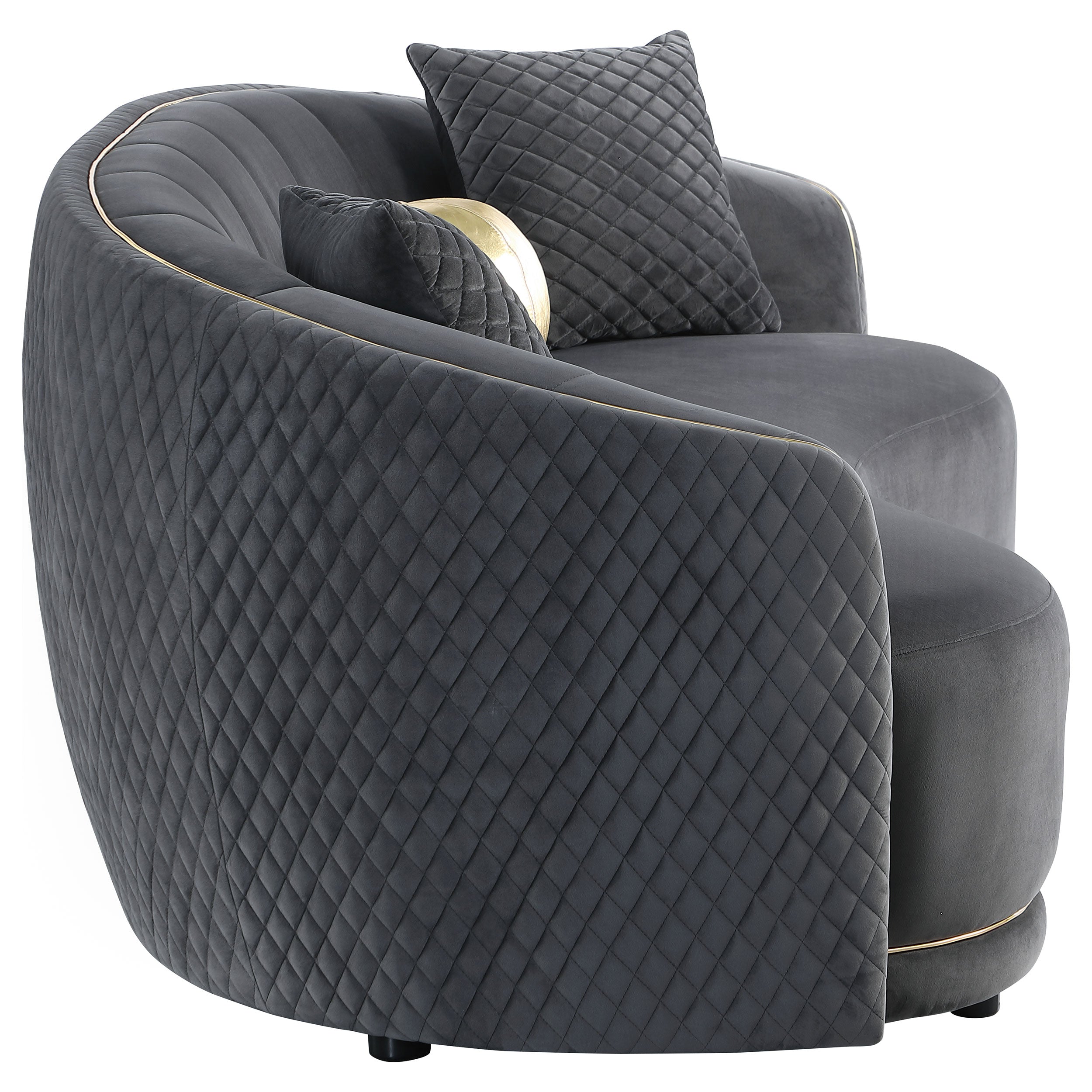 Brookside 2-piece Velvet Upholstered Sofa Set Dark Grey — view 6