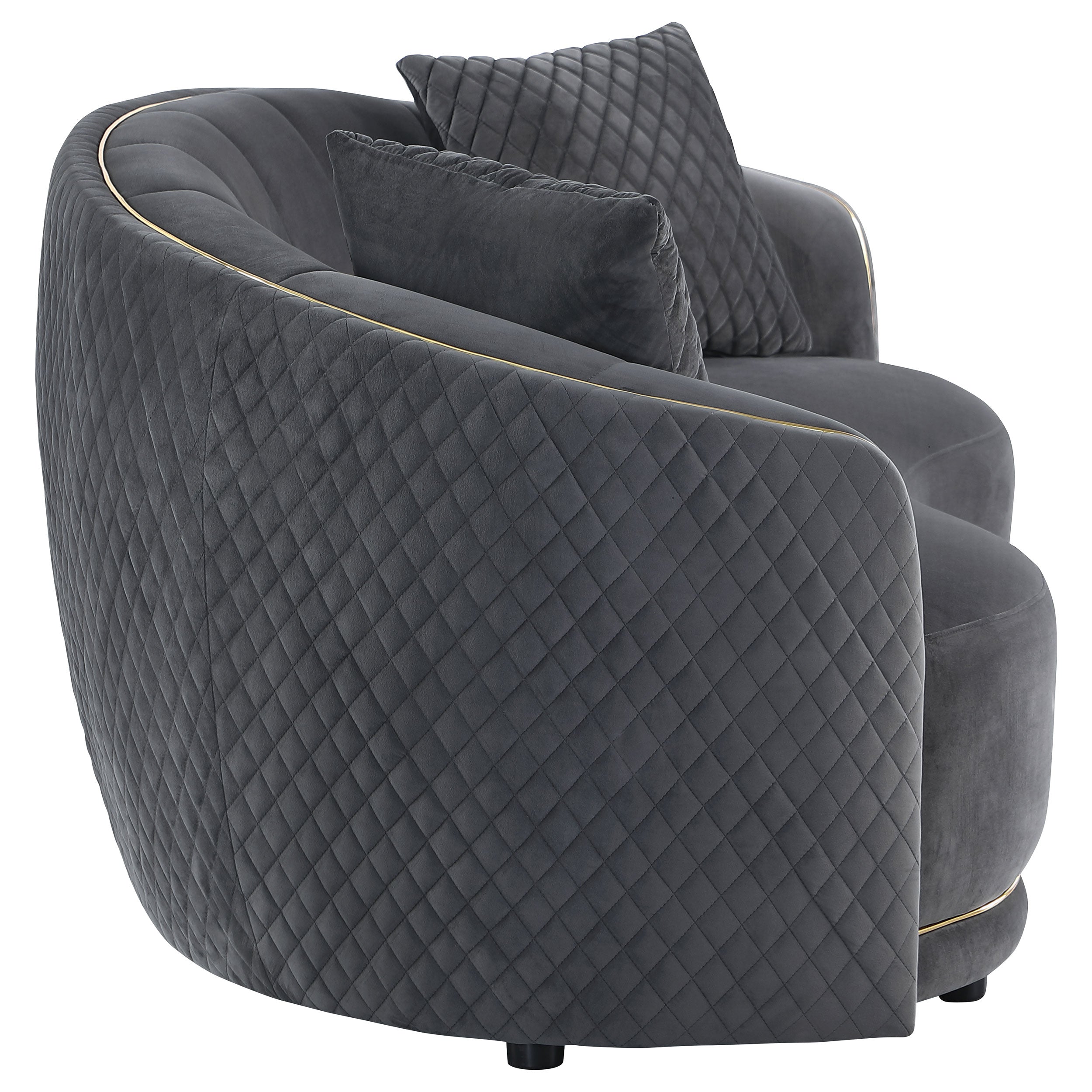 Brookside 2-piece Velvet Upholstered Sofa Set Dark Grey — view 10
