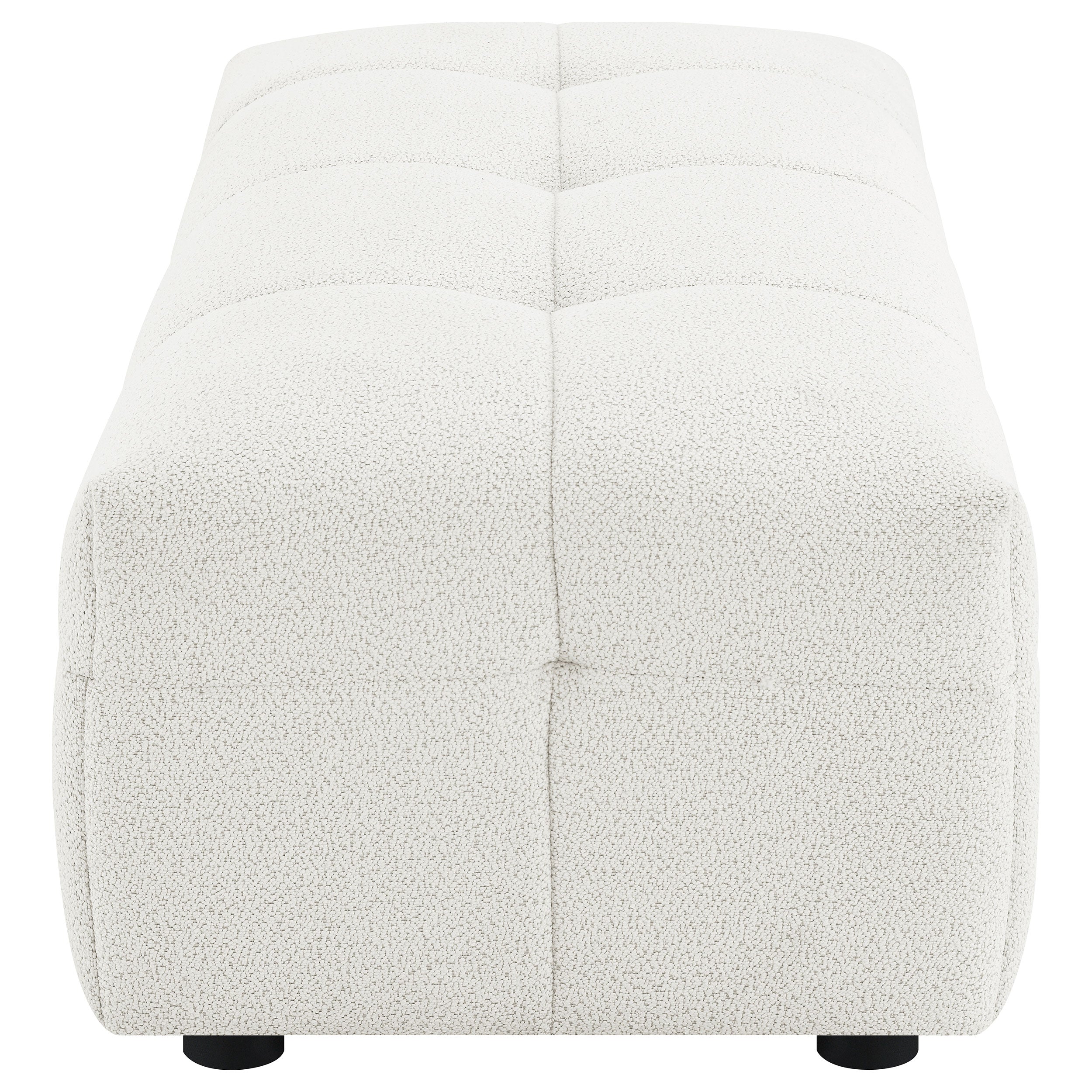 Everly Boucle Upholstered Rectangular Ottoman Off White — view 5