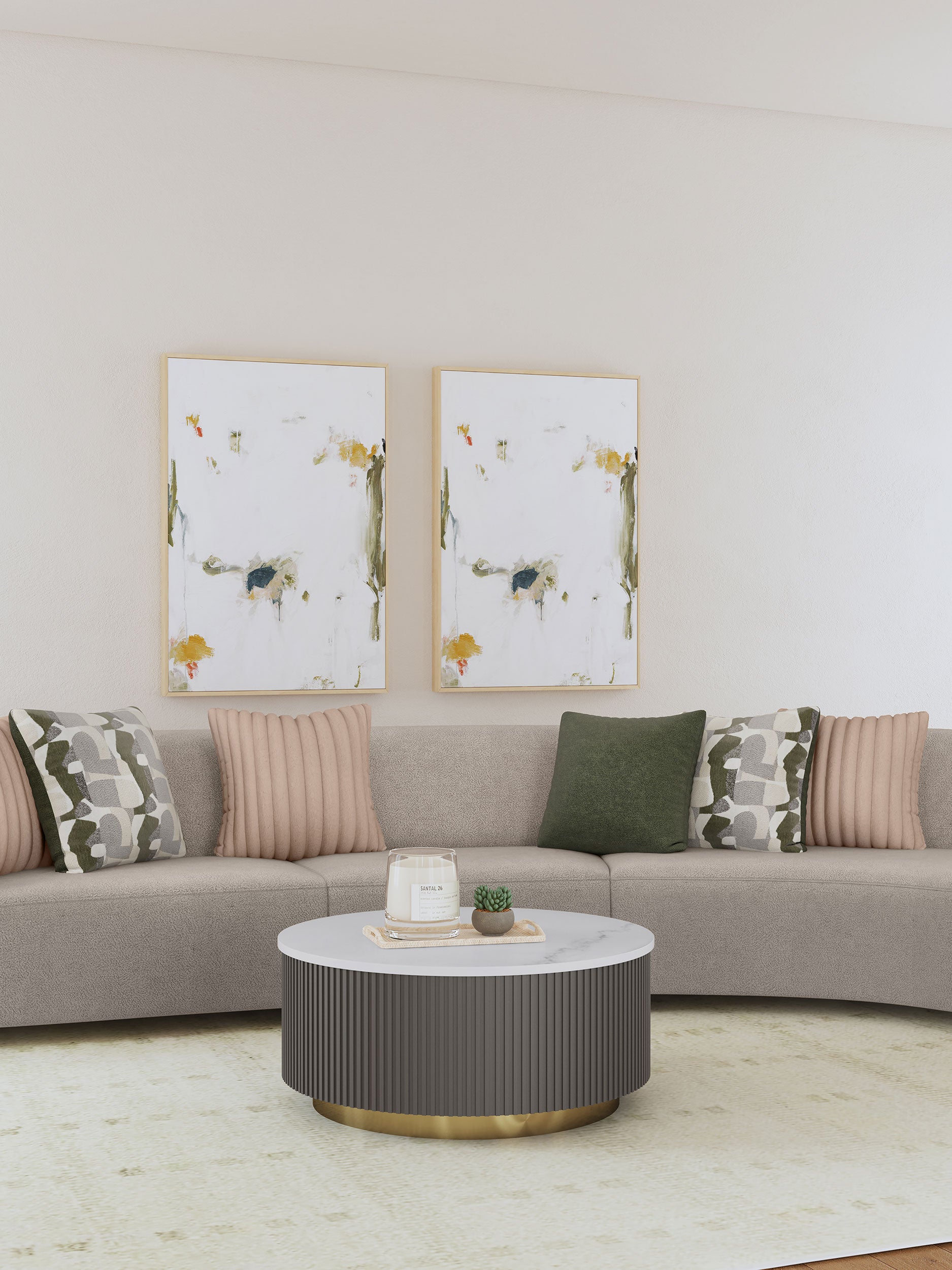 Fayette Upholstered Armless Chair Greige — view 2