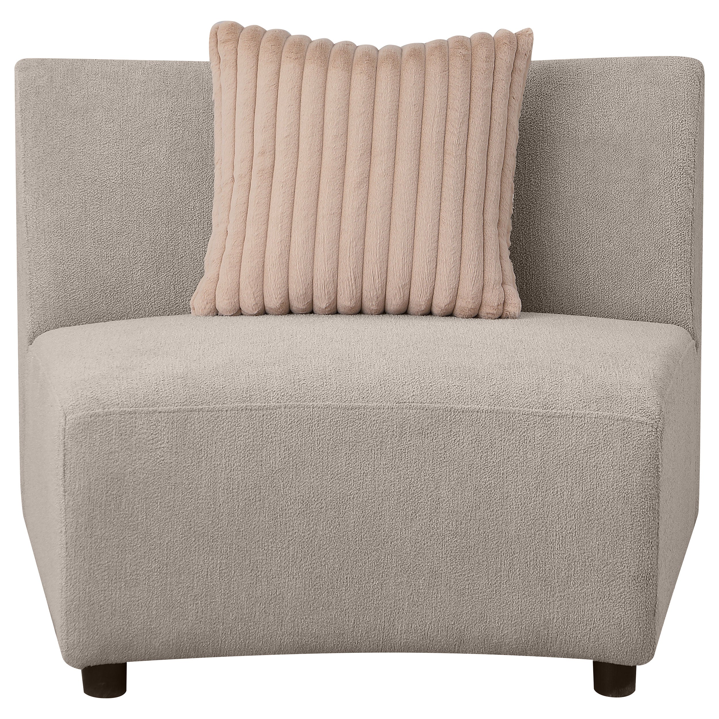 Fayette Upholstered Armless Chair Greige — view 3