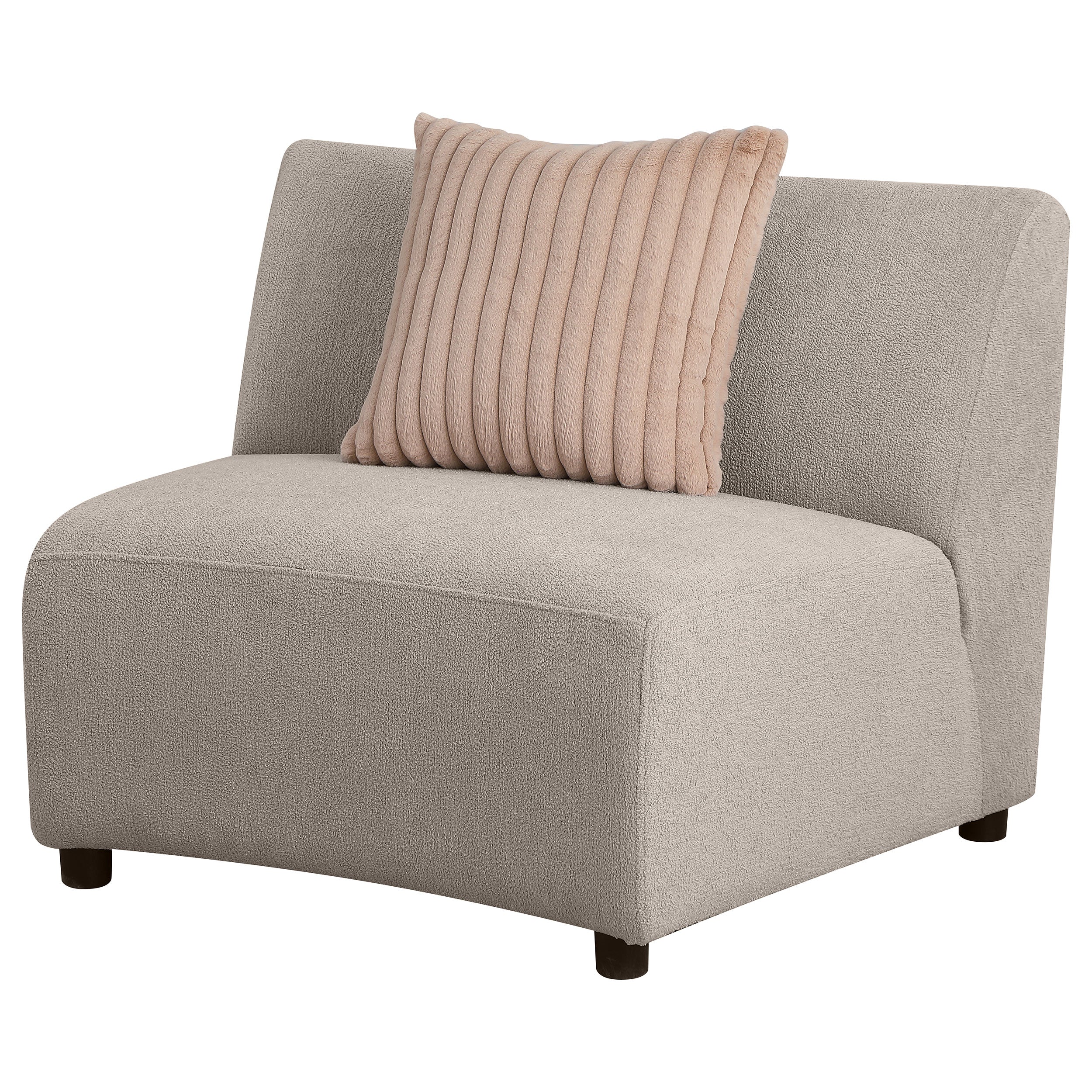 Fayette Upholstered Armless Chair Greige — view 4