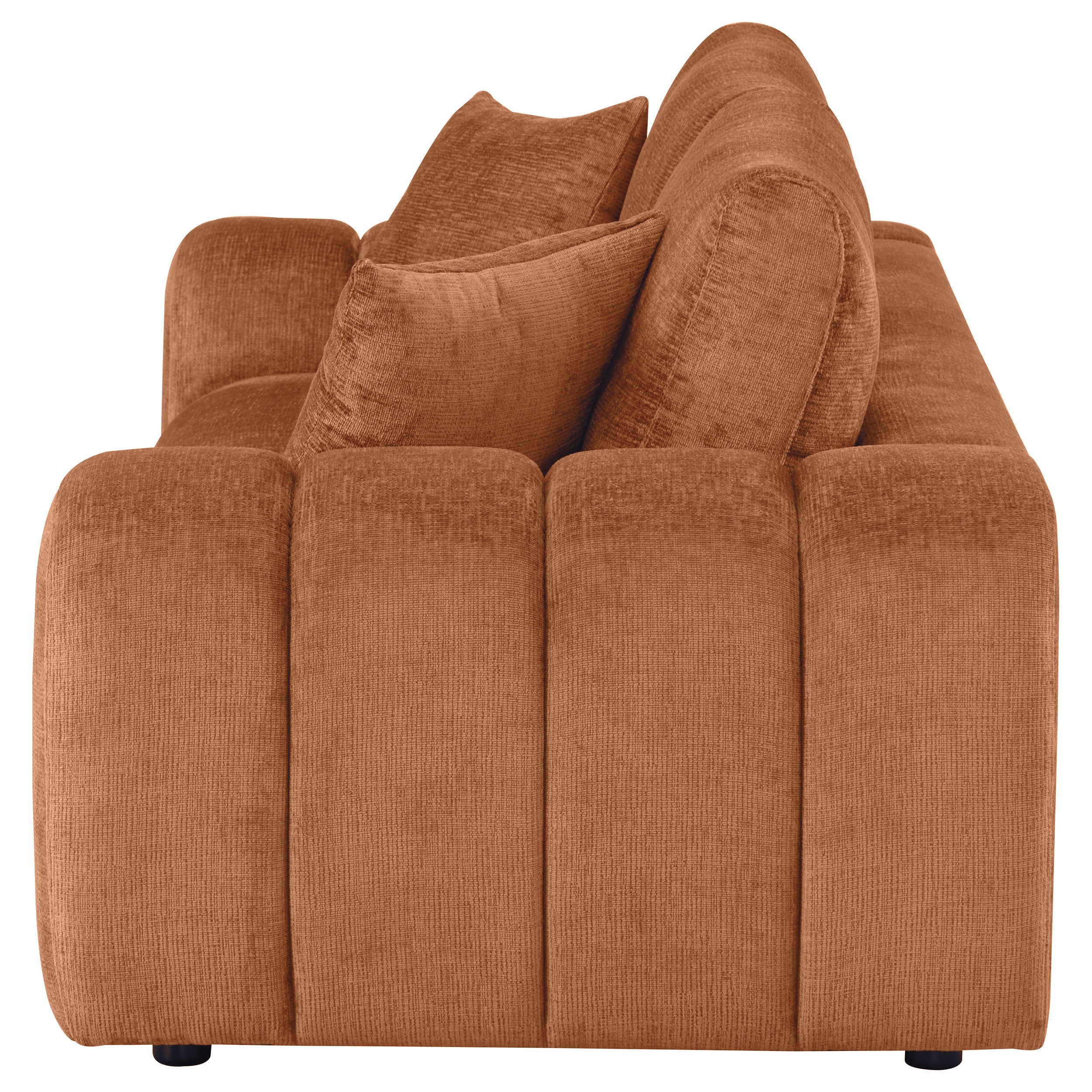 Burnett Chenille Upholstered Wide Arm Sofa Burnt Orange — view 5