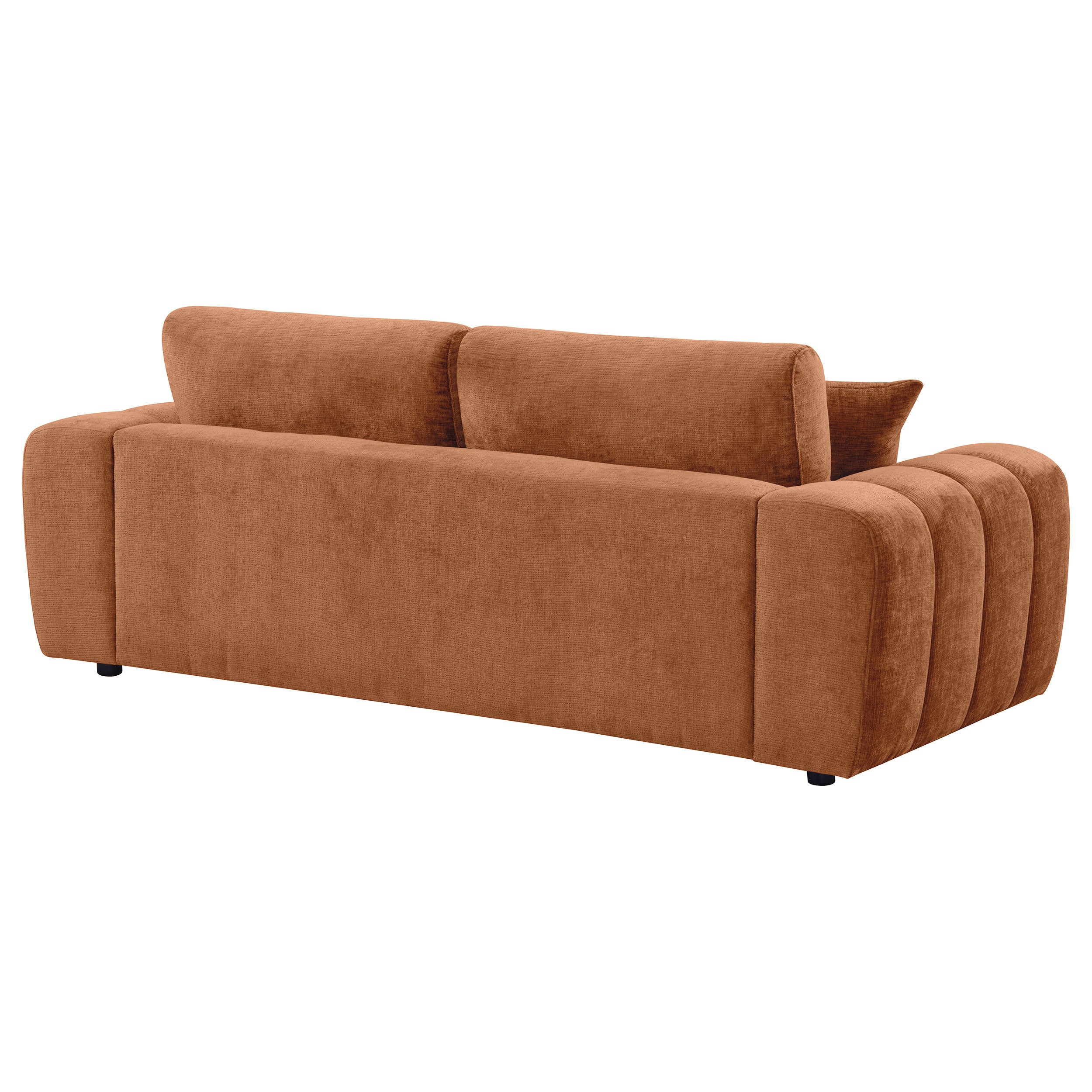Burnett Chenille Upholstered Wide Arm Sofa Burnt Orange — view 7
