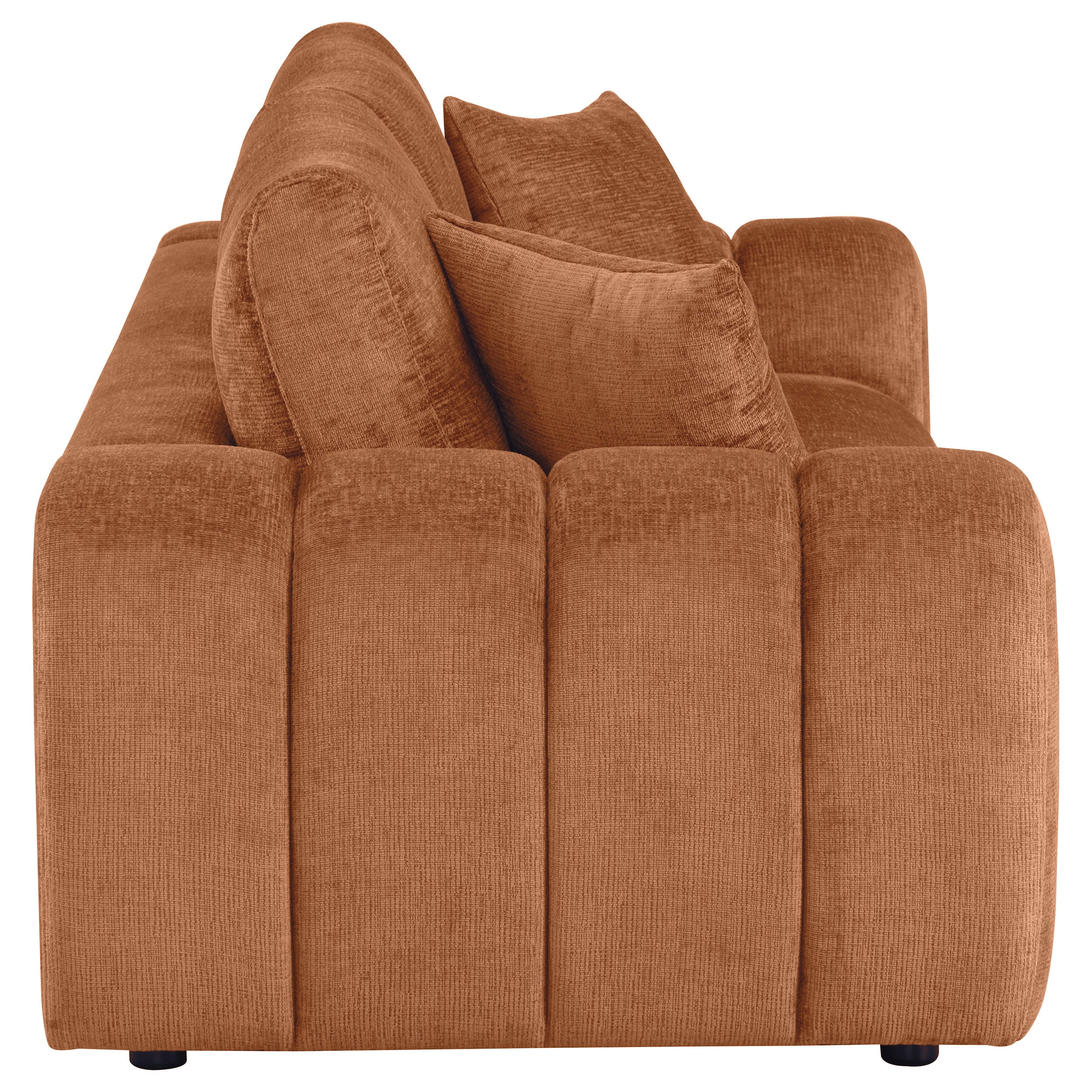 Burnett Chenille Upholstered Wide Arm Sofa Burnt Orange — view 8