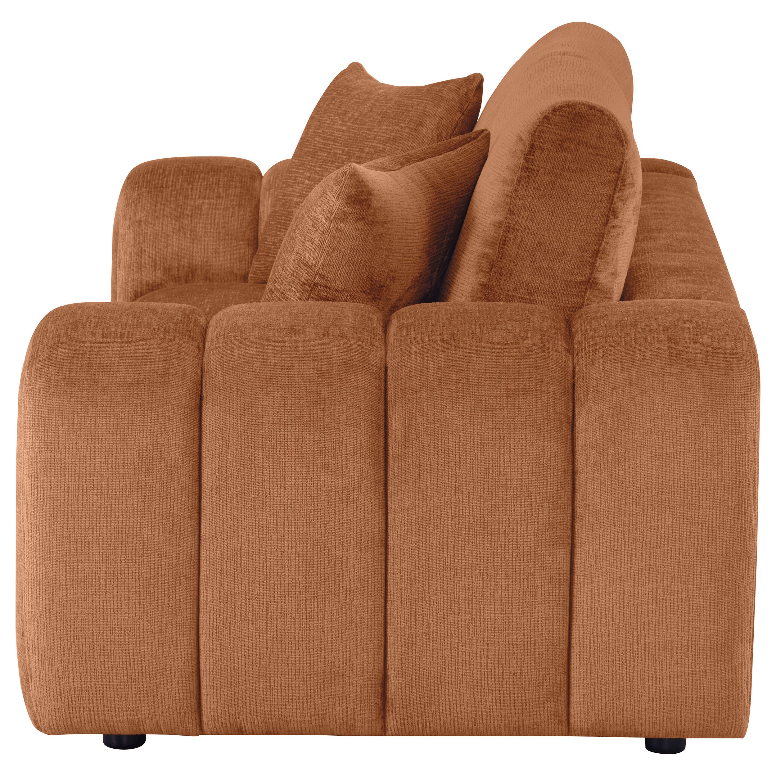 Burnett Chenille Upholstered Wide Arm Loveseat Burnt Orange — view 5