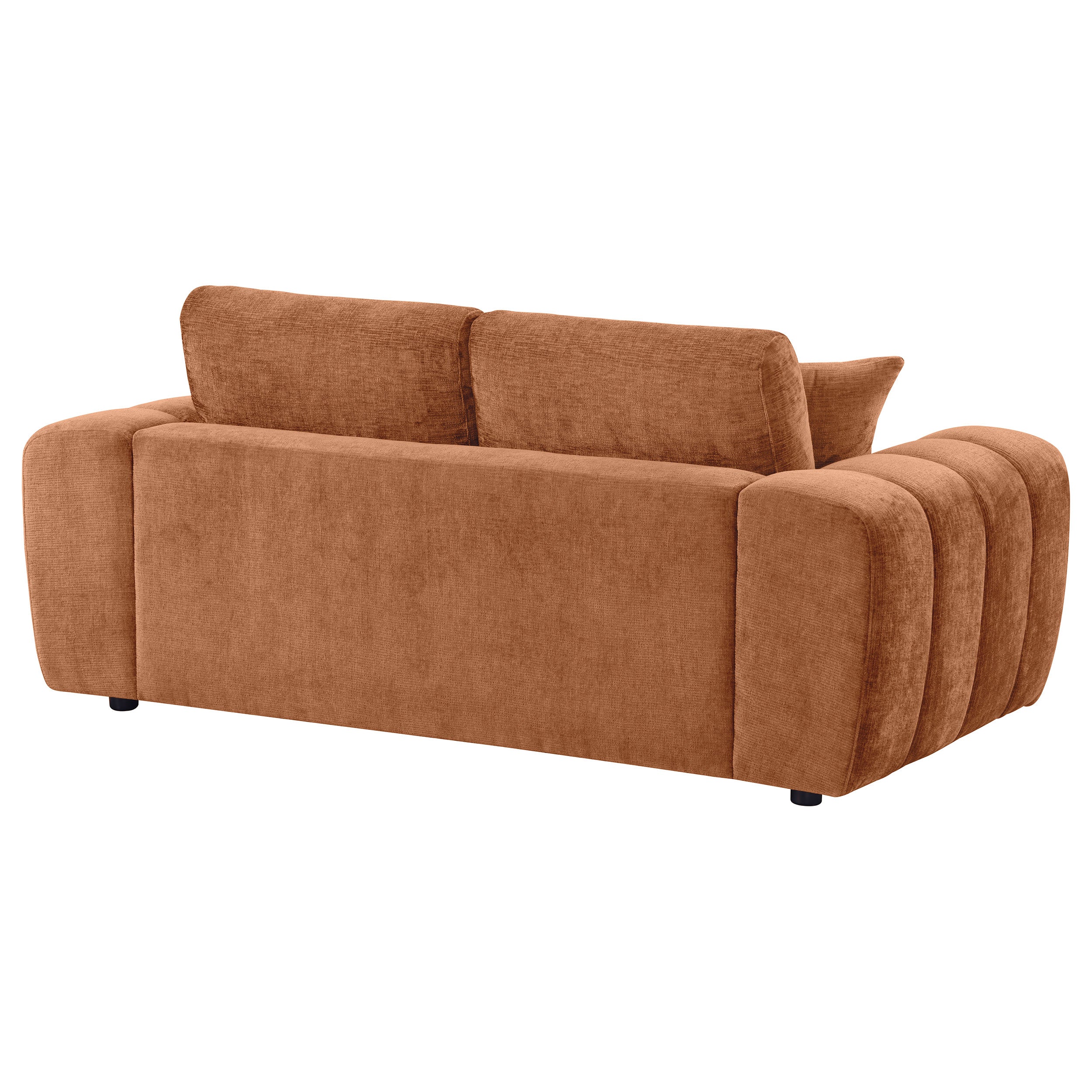 Burnett Chenille Upholstered Wide Arm Loveseat Burnt Orange — view 7