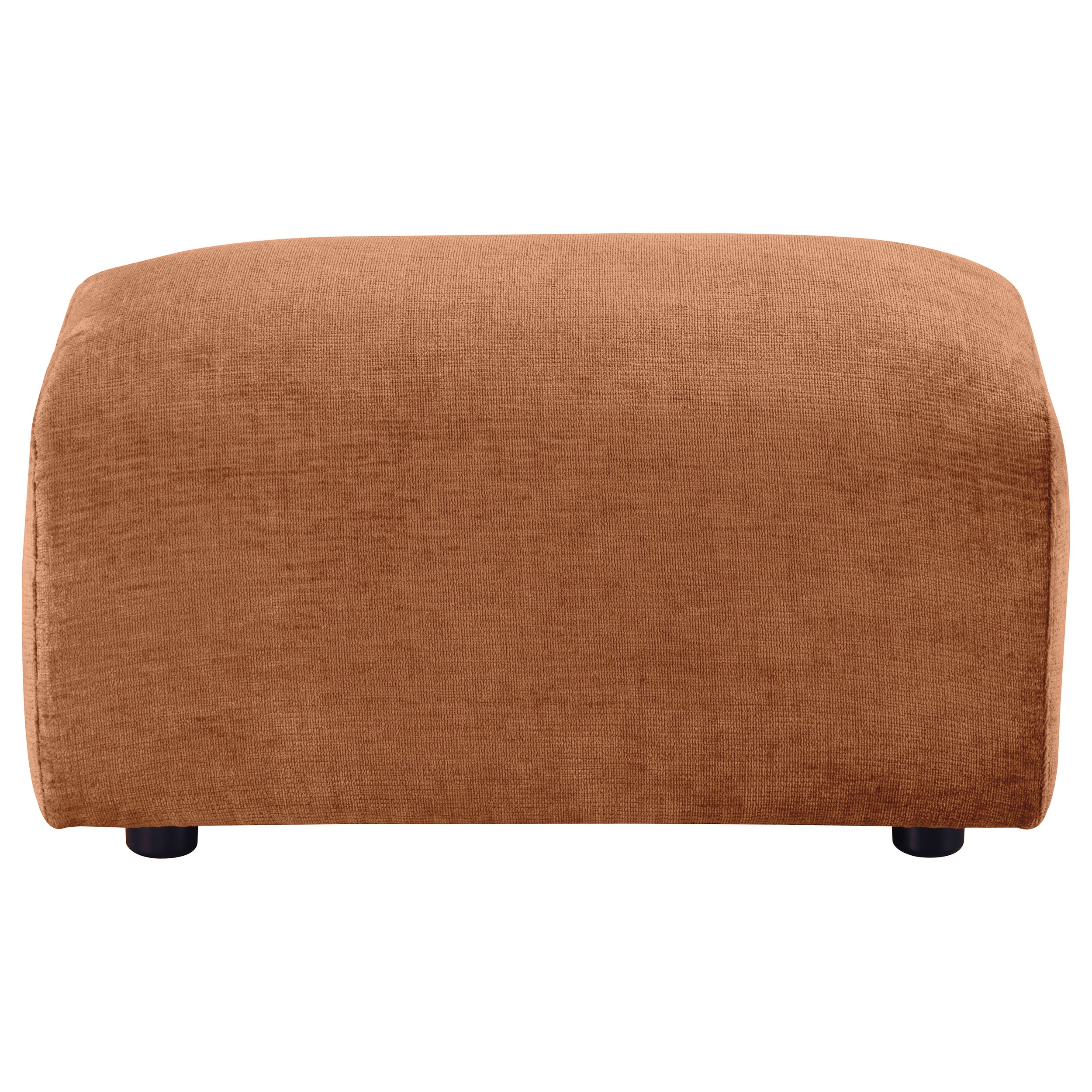 Burnett Chenille Upholstered Ottoman Burnt Orange — view 3