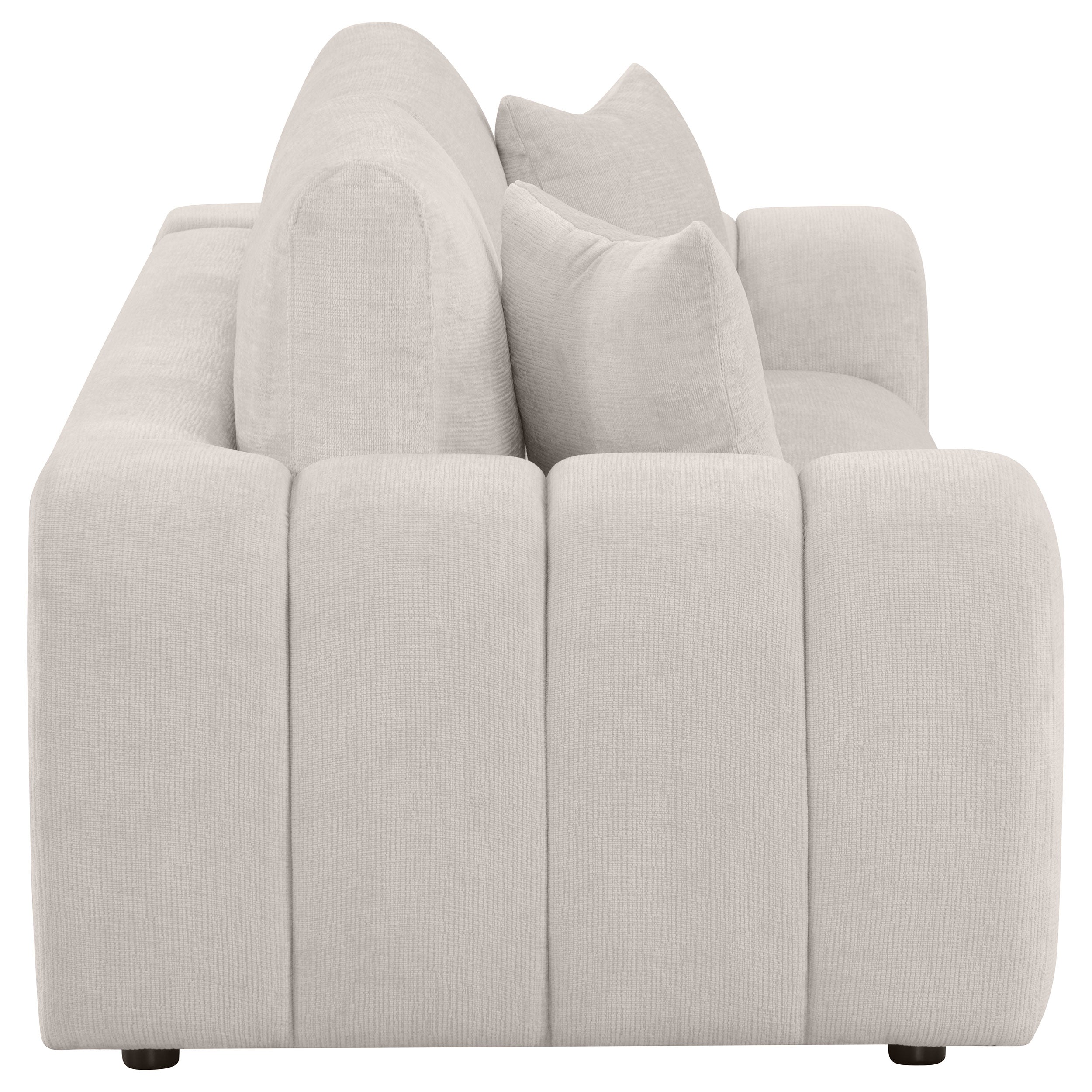 Burnett Chenille Upholstered Wide Arm Sofa Ivory — view 8