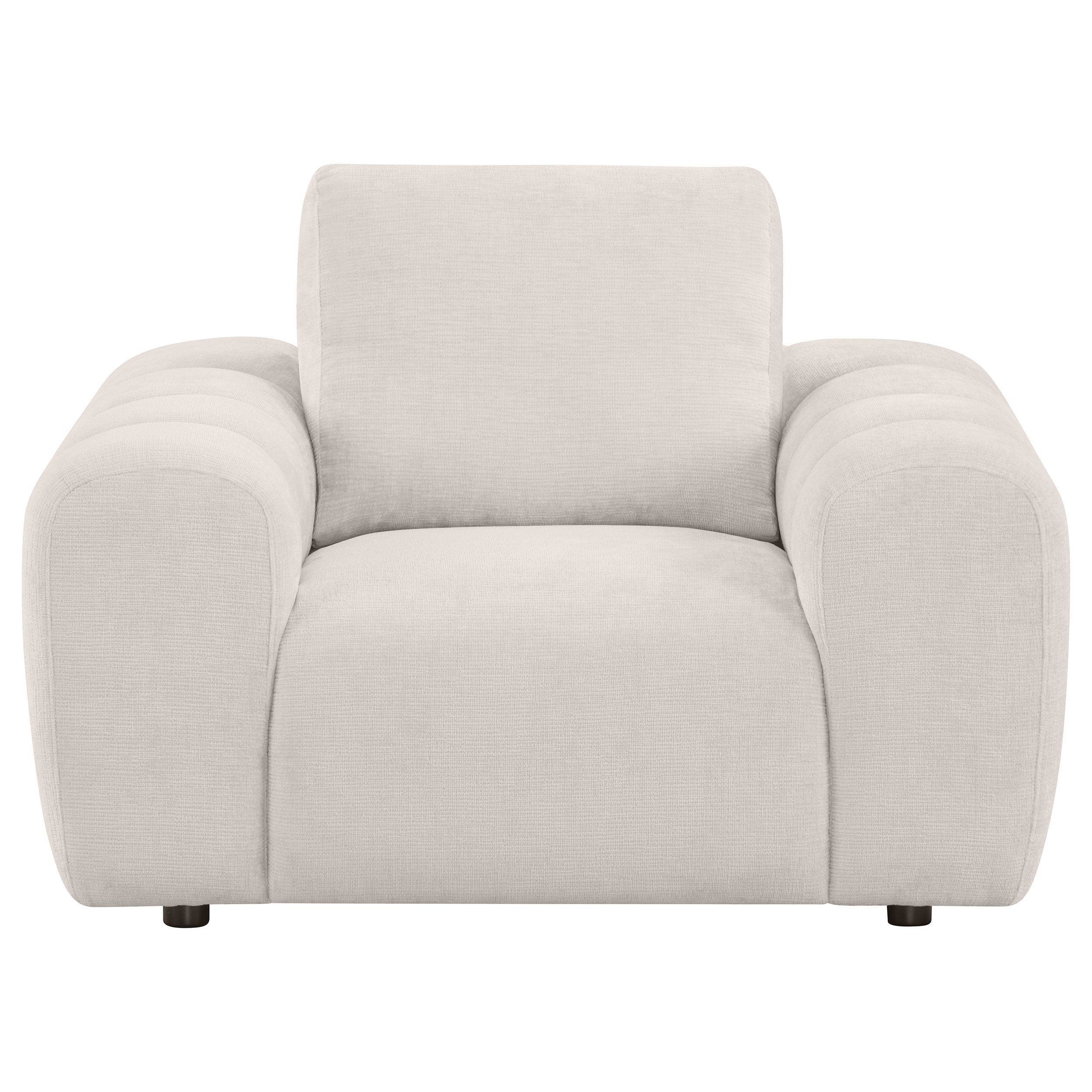 Burnett Chenille Upholstered Accent Chair Ivory — view 3