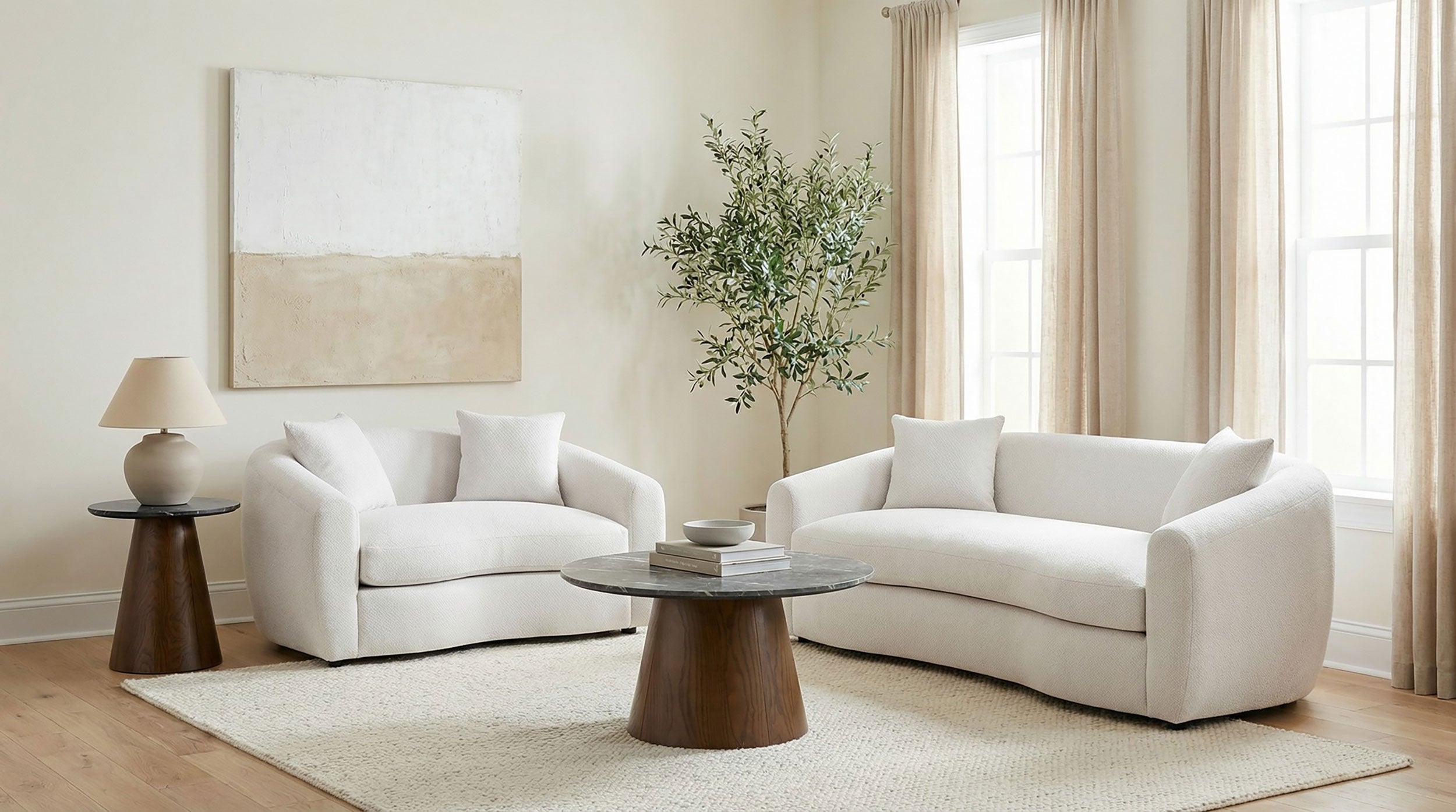 Isabella 2-piece Fabric Upholstered Sofa Set Sand — view 2