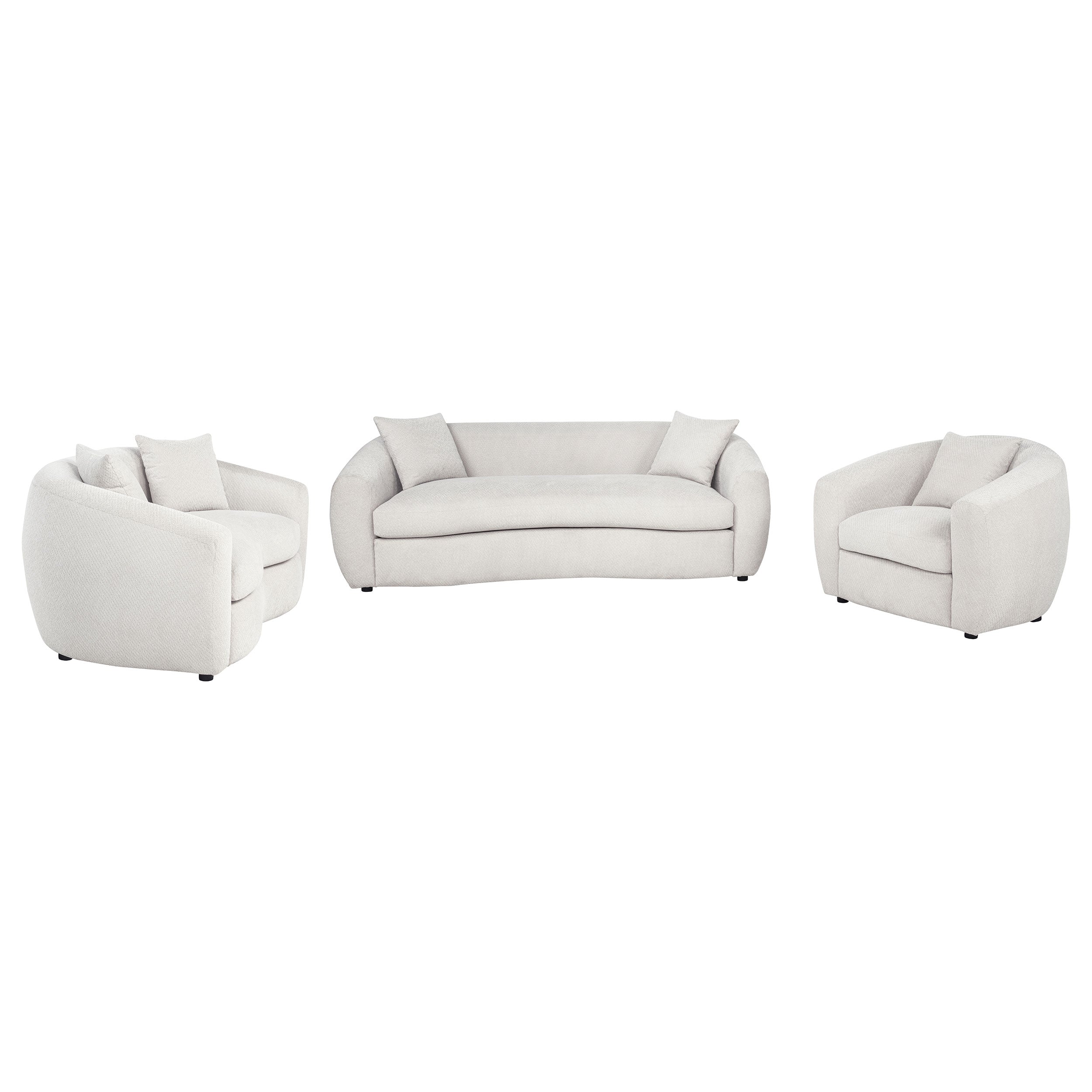 Isabella 3-piece Fabric Upholstered Sofa Set Sand — view 1