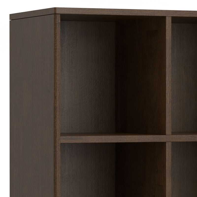 Harper - Low 6 Cube Storage With Drawers - Walnut Brown