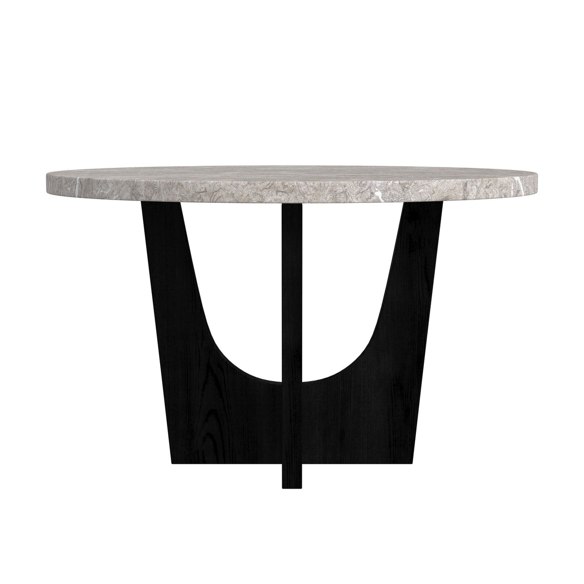 Oregon Round Table With Faux Marble Top in Black by Elements International, view 9