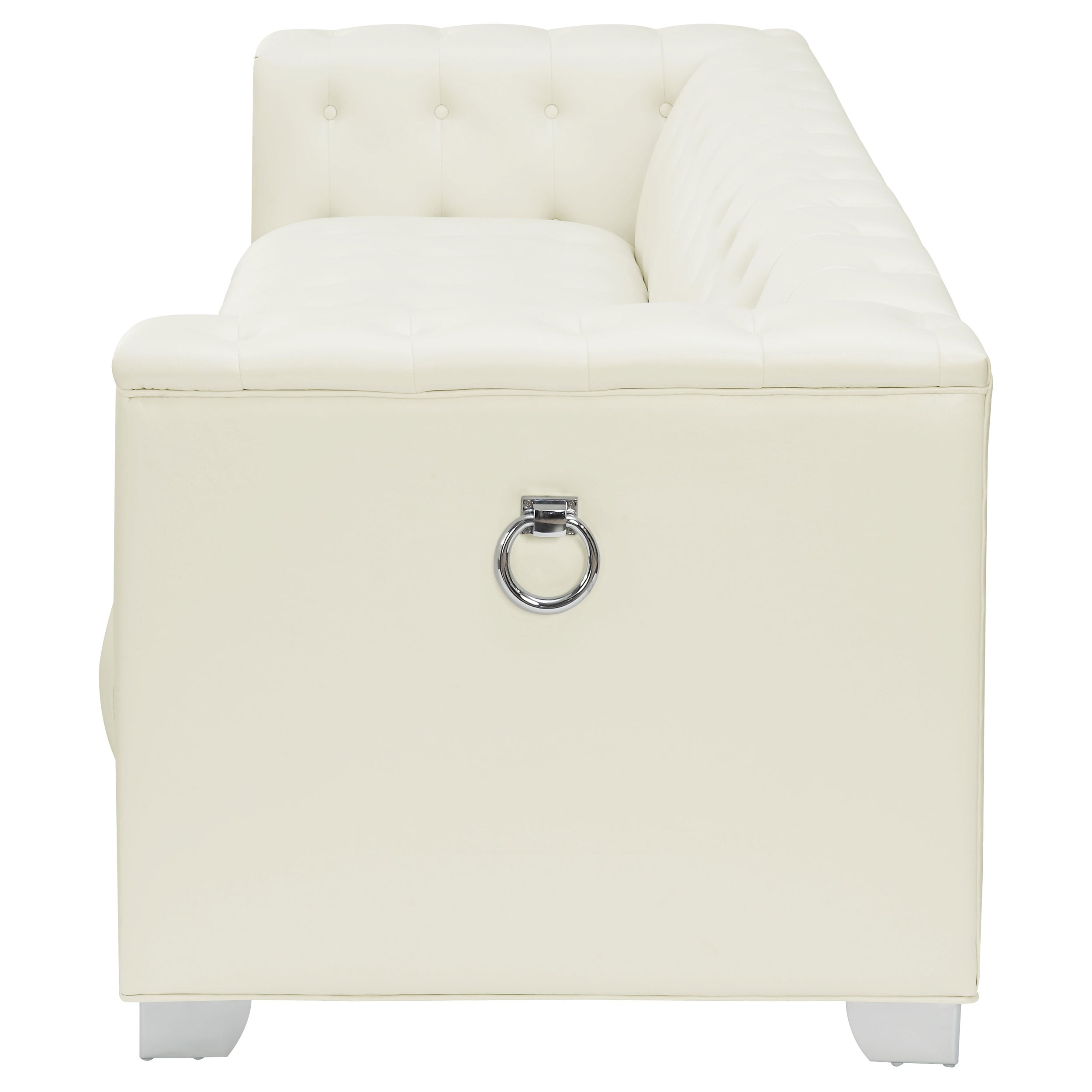 Chaviano Upholstered Track Arm Sofa Pearl White — view 5