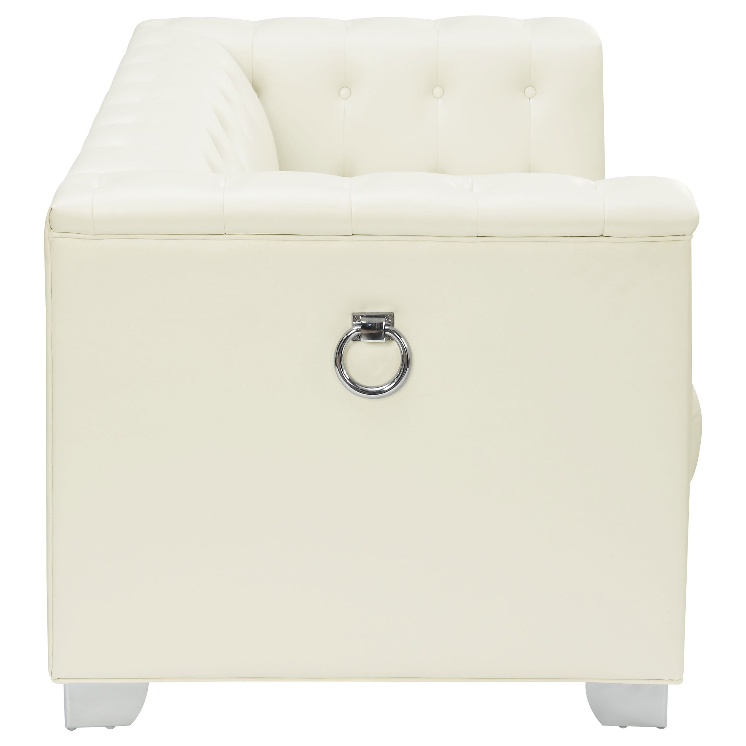 Chaviano Upholstered Track Arm Loveseat Pearl White — view 7
