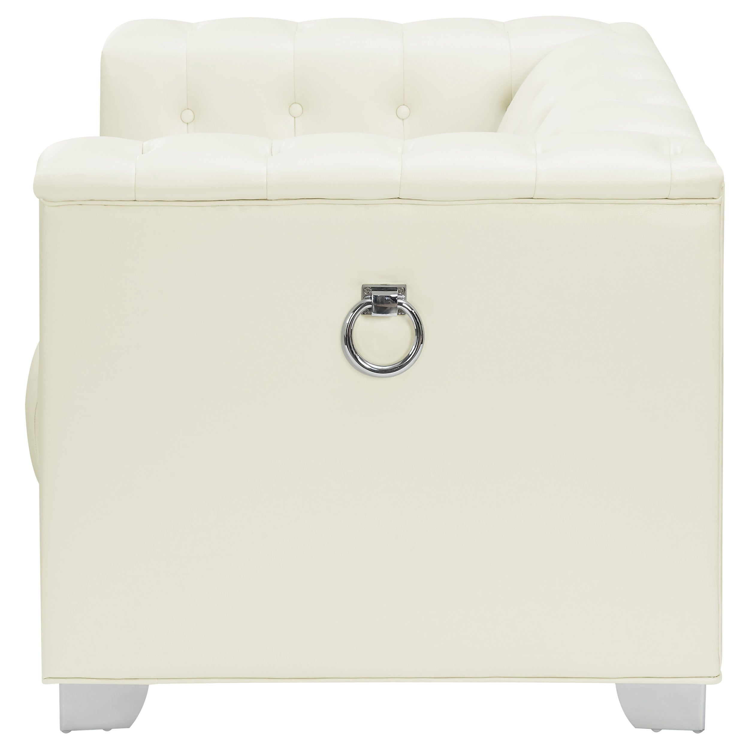 Chaviano Upholstered Track Arm Accent Chair Pearl White — view 5