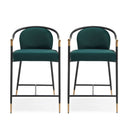 Contemporary Upholstered Counter Stool Set With Metal Frame
