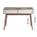Rustic Entryway Console Table With Sliding White Doors And Wood Legs - Natural